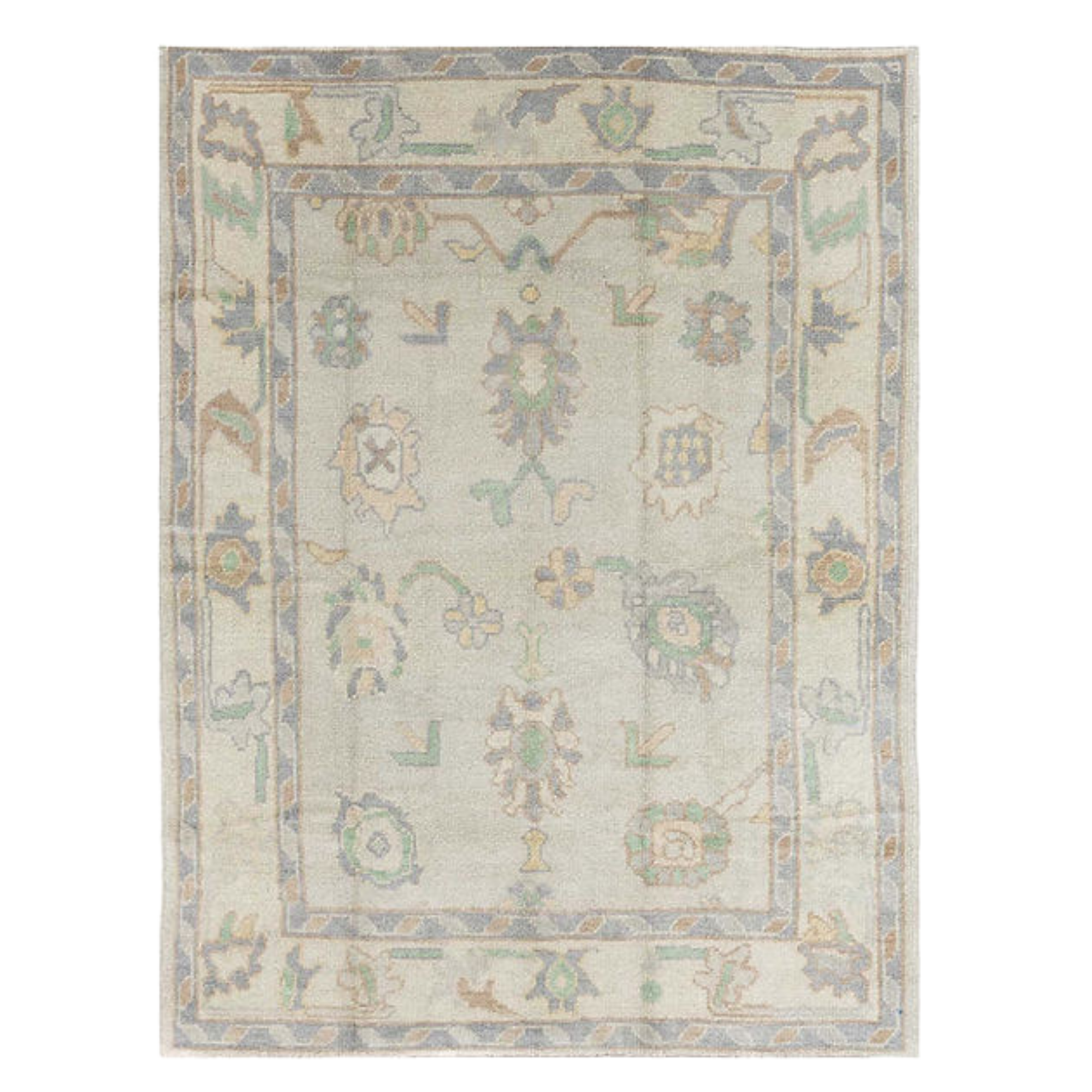 5.3 x 7.2 ft Hand Knotted Oushak Rug