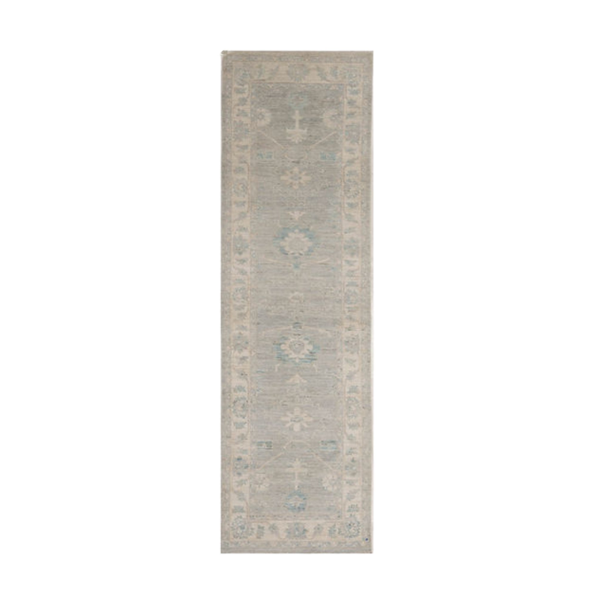 2.9 x 9.6 ft Hand Knotted Oushak Runner