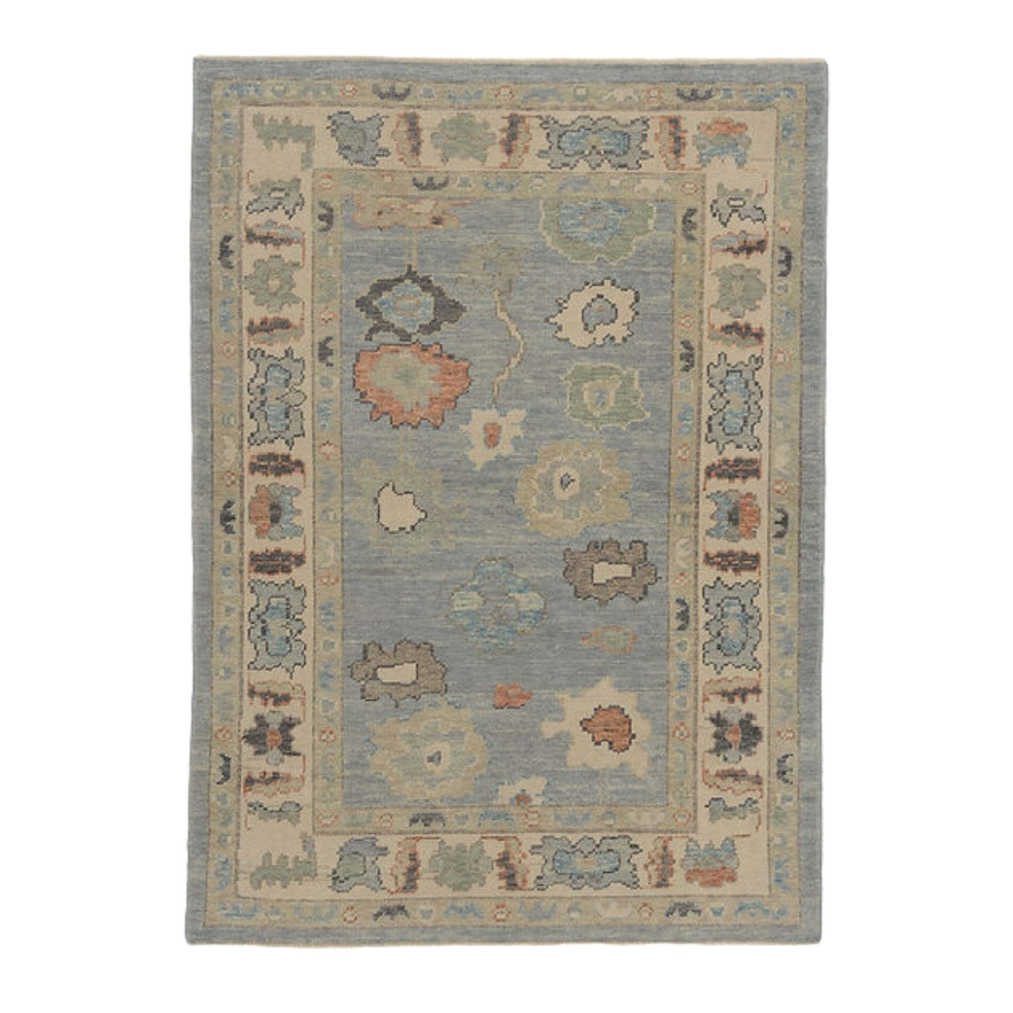 5 x 7.1 ft Hand Knotted Oushak Rug