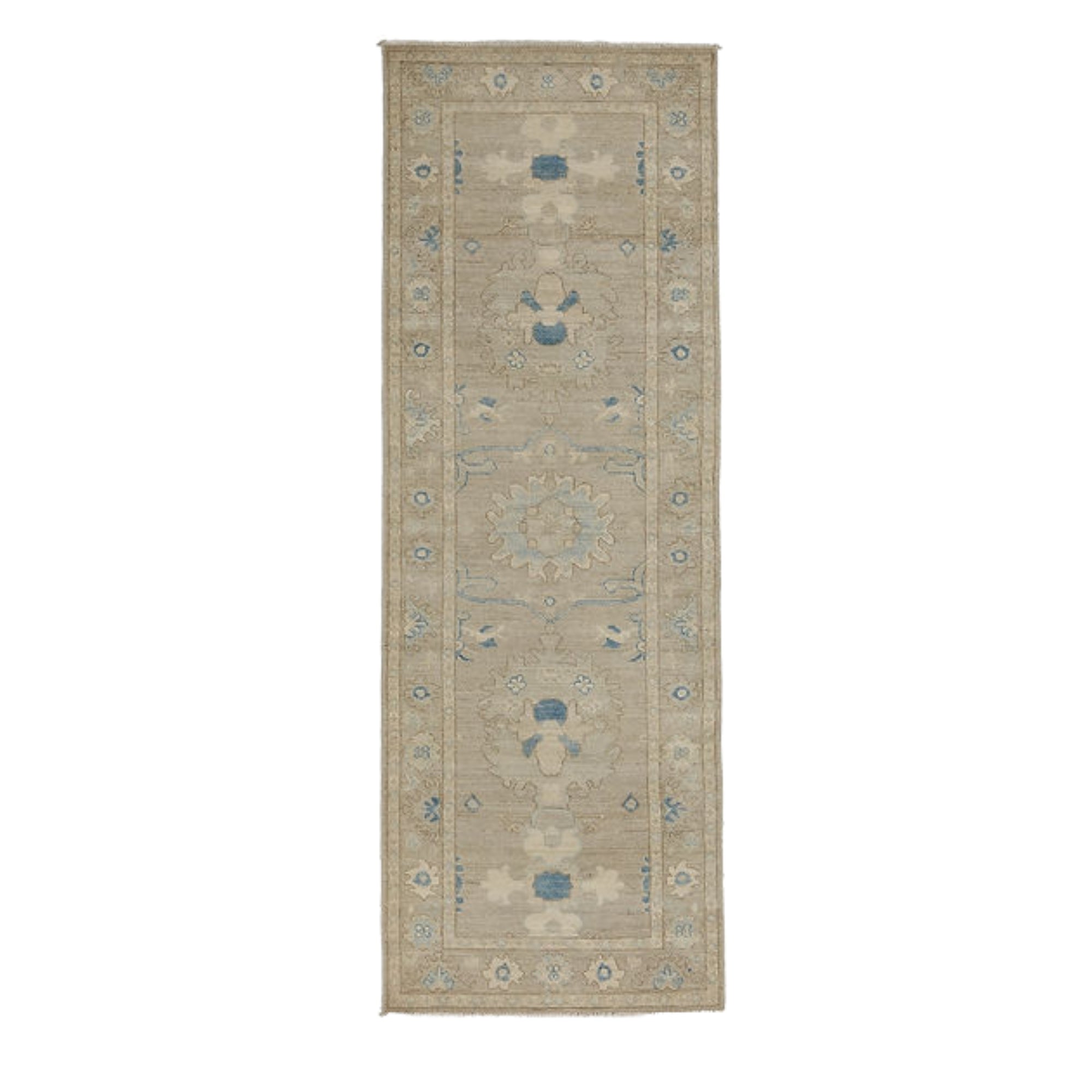 2.7 x 7.9 ft Hand Knotted Oushak Runner