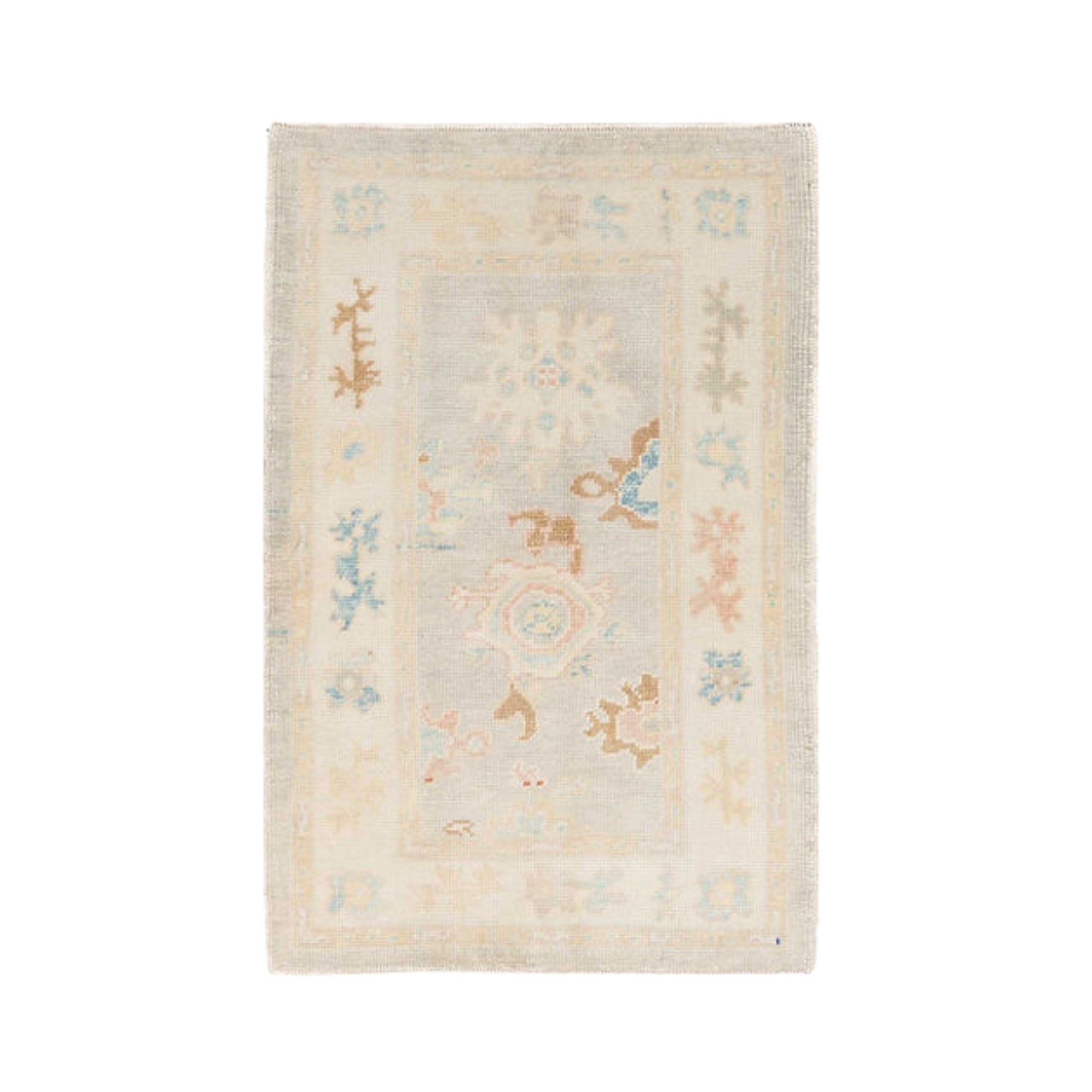 2.10 x 4.5 ft Hand Knotted Oushak Rug