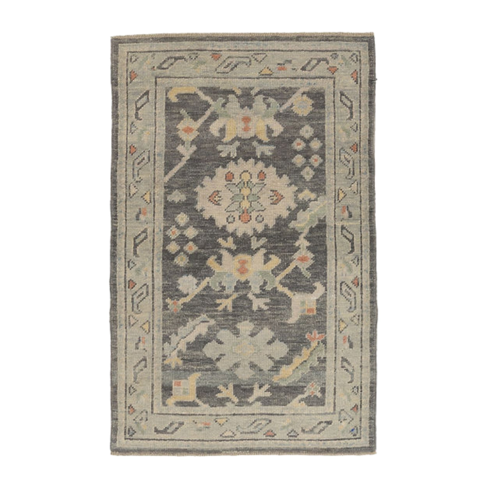 3.1 x 5 ft Hand Knotted Oushak Rug