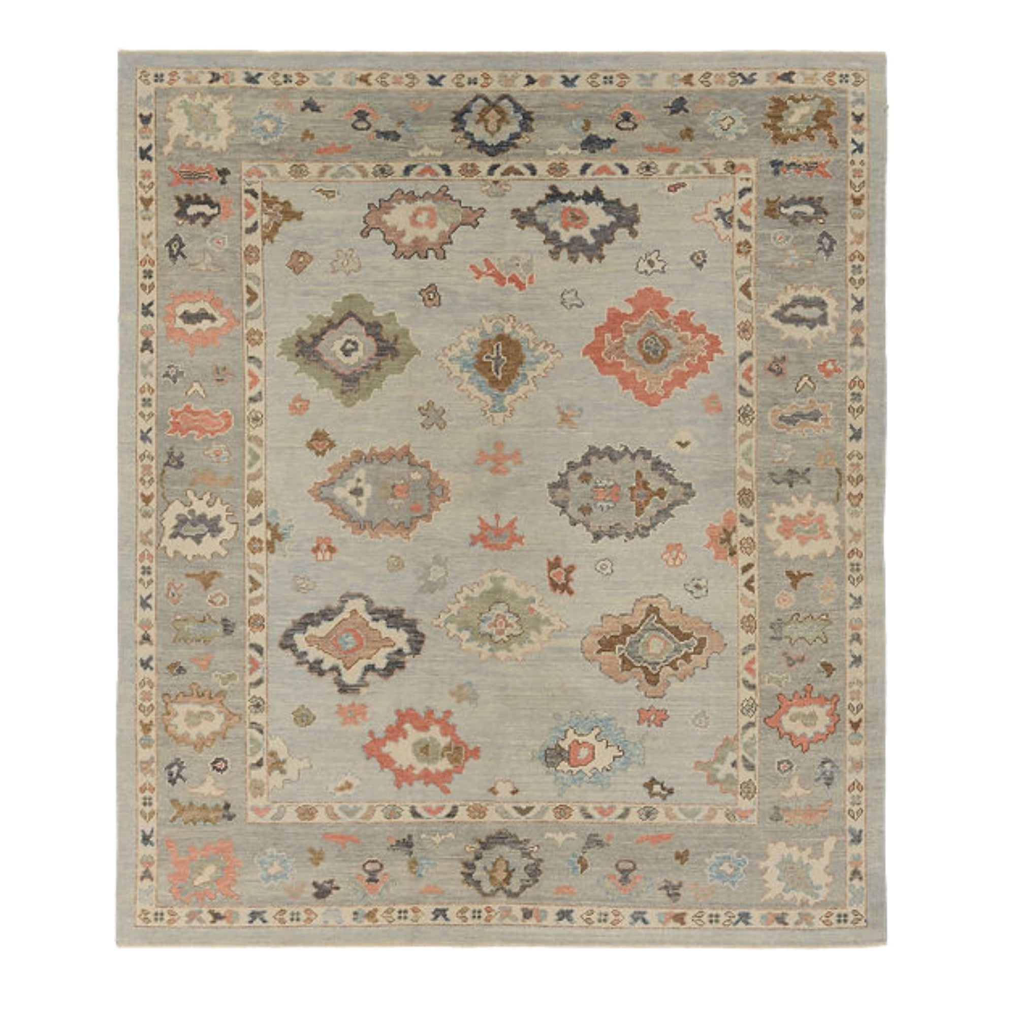 8.3 x 9.7 ft Hand Knotted Oushak Rug