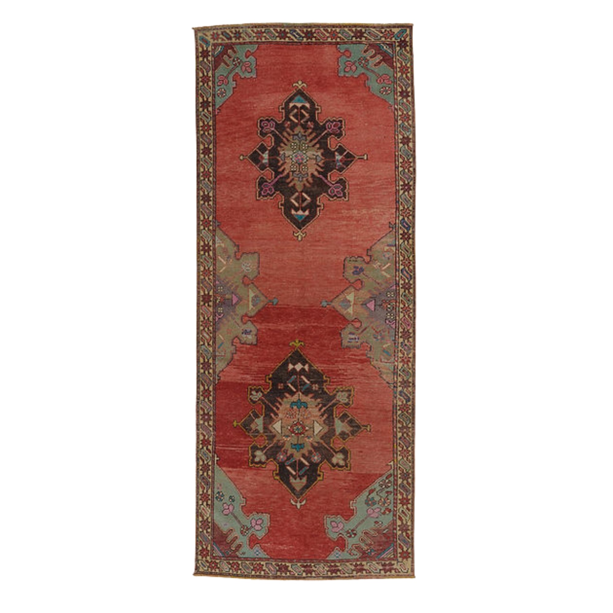 3.3 x 8.5 ft Hand Knotted Vintage Oushak Runner