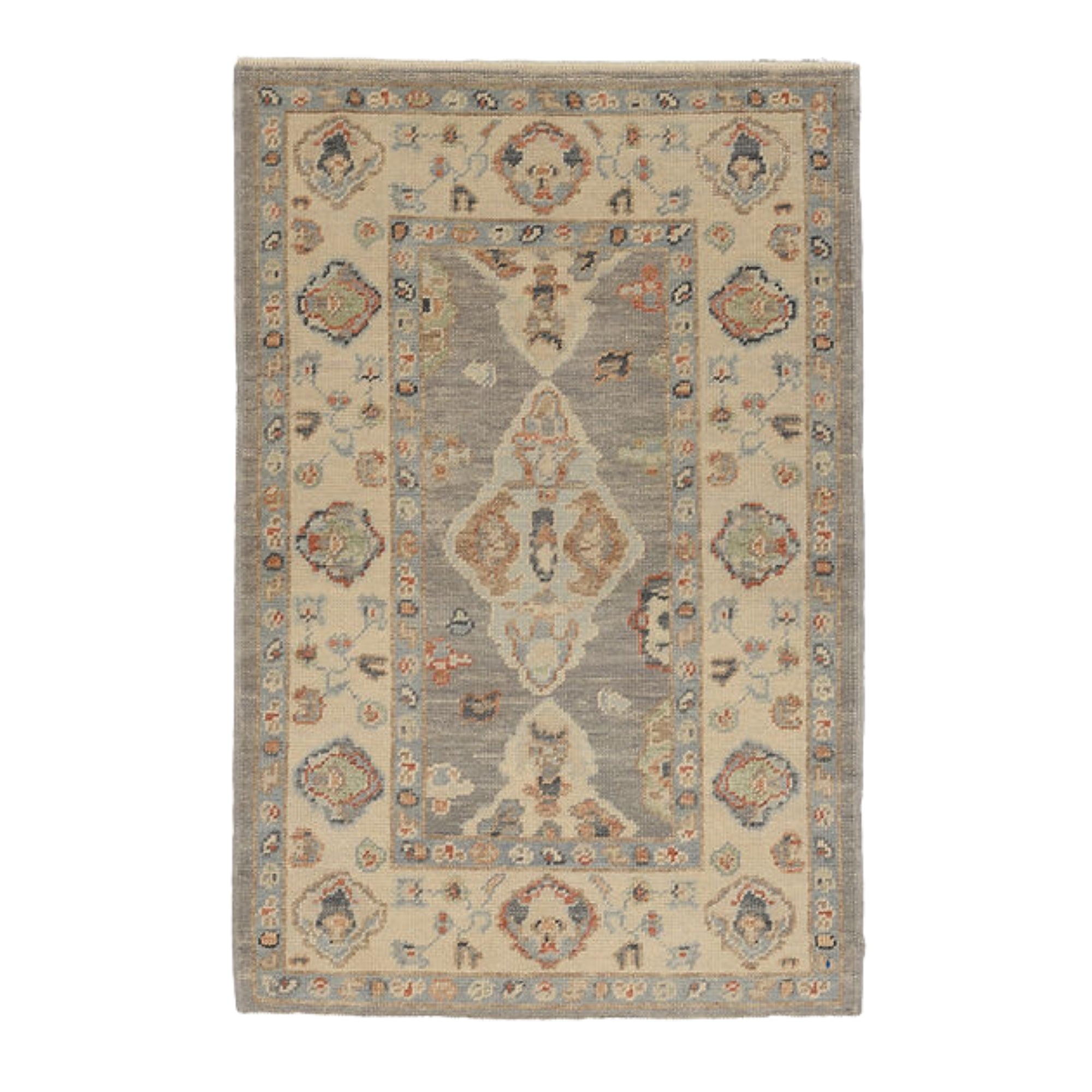 3.3 x 5 ft Hand Knotted Oushak Rug