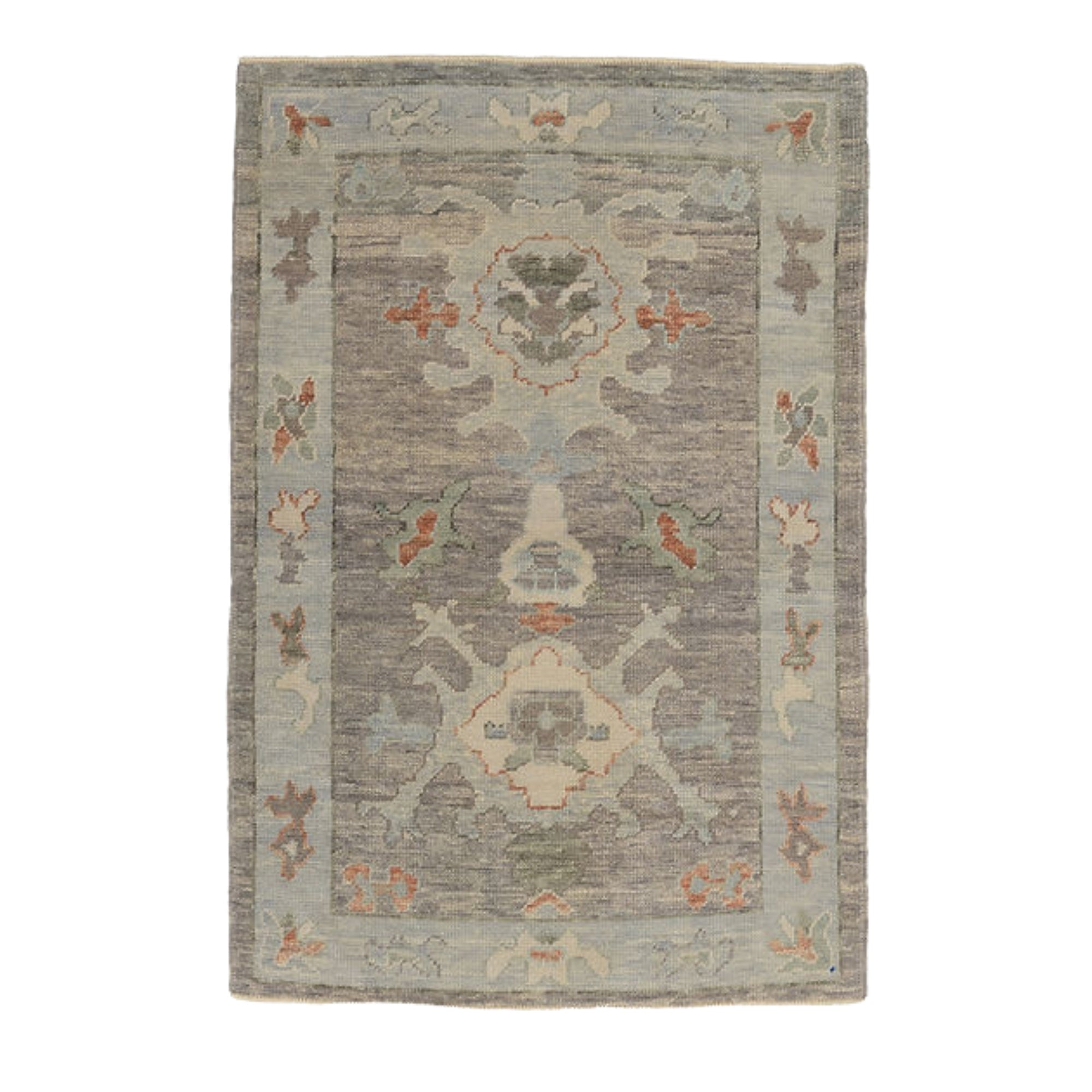 3.6 x 5.3 ft Hand Knotted Oushak Rug