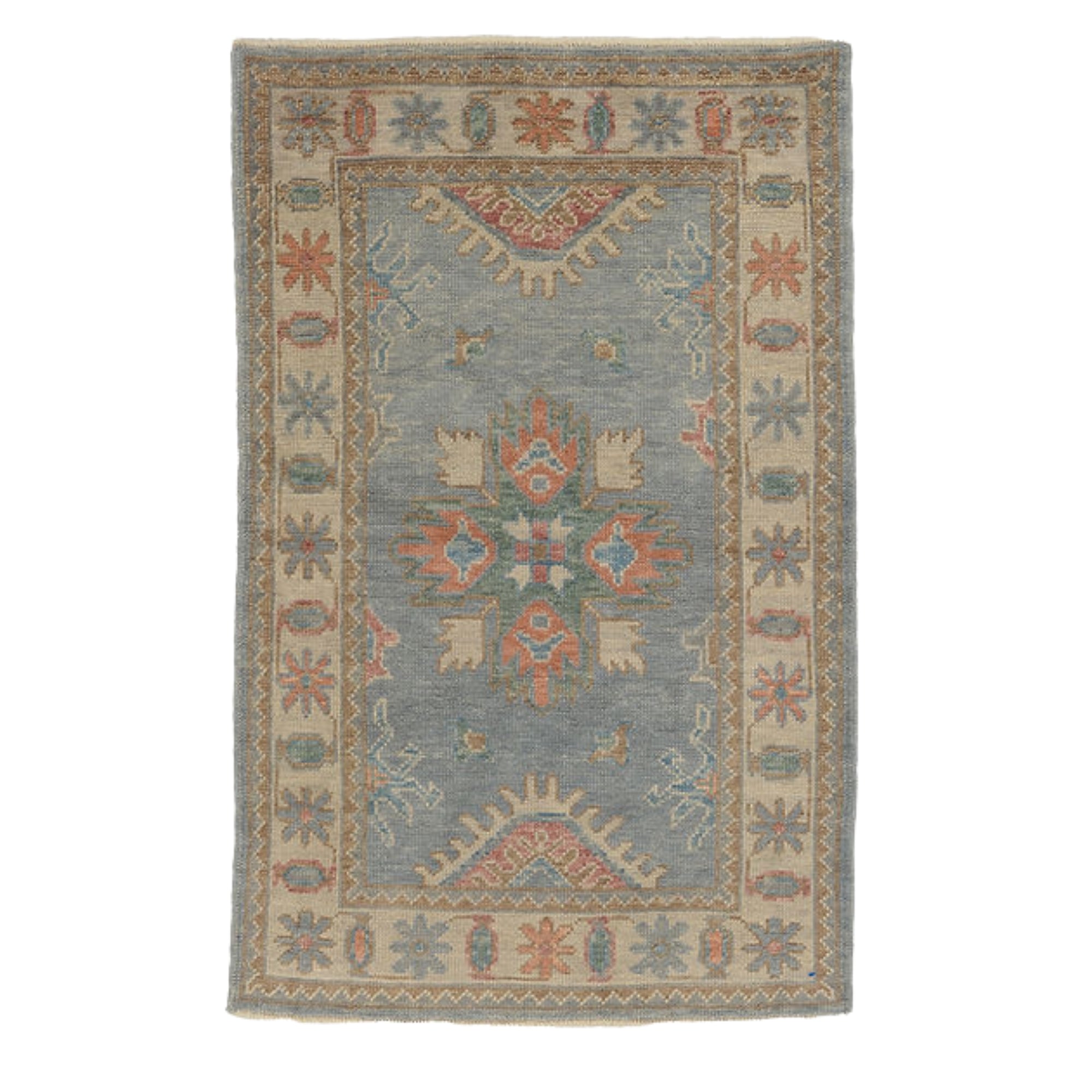 3.4 x 5.4 ft Hand Knotted Oushak Rug
