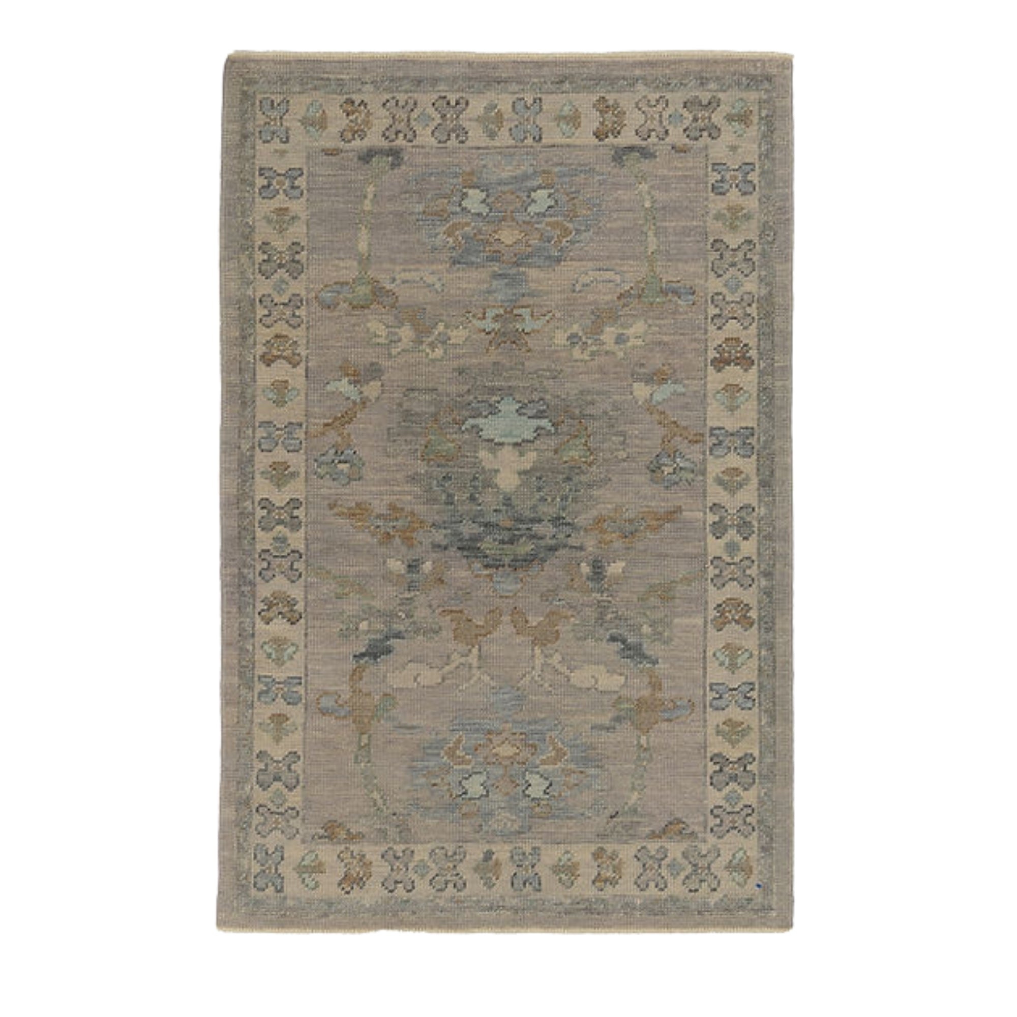 3.6 x 5.4 ft Hand Knotted Oushak Rug