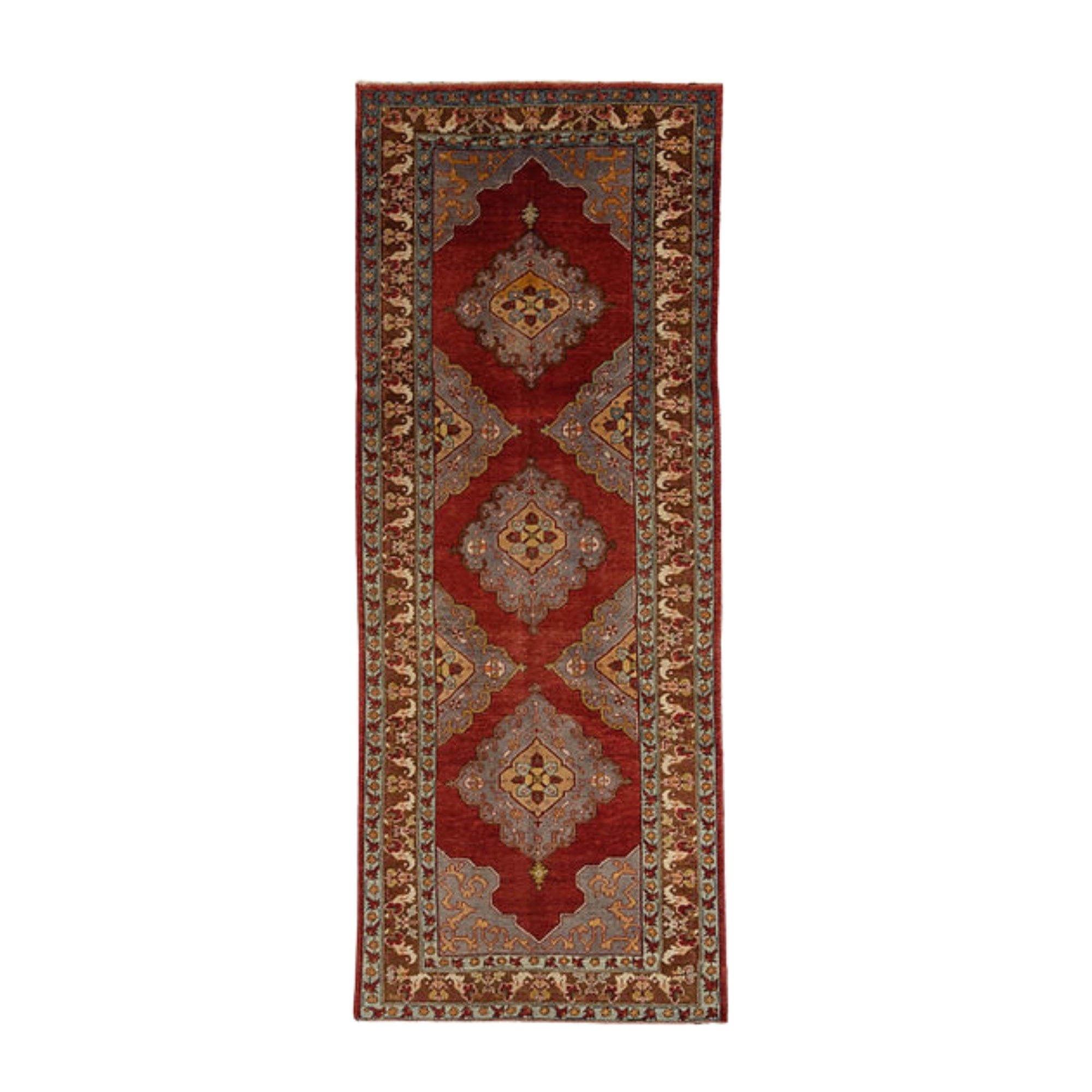 2.8 x 9.7 ft Hand Knotted Vintage Oushak Runner