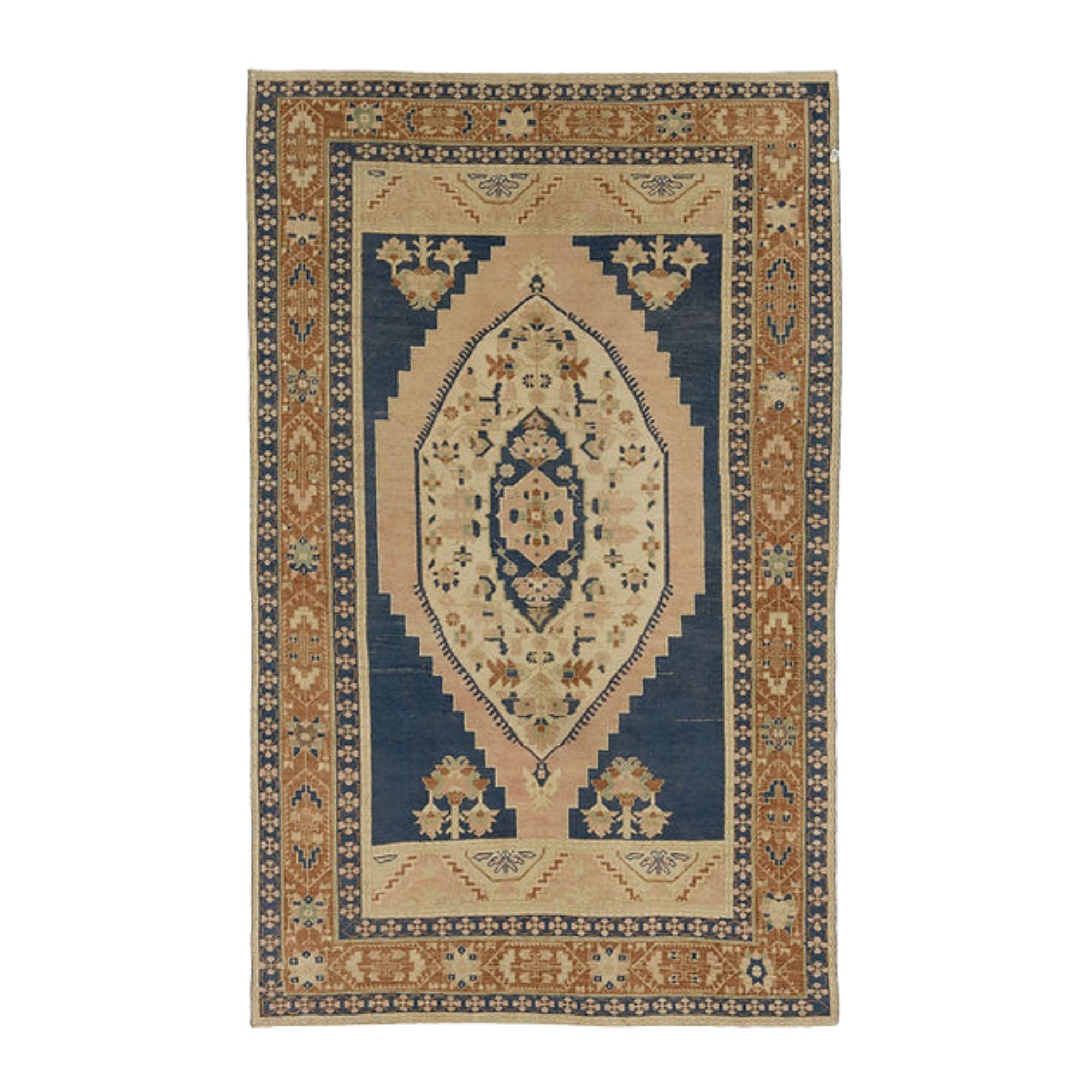 5.1 x 8.3 ft Hand Knotted Vintage Oushak Rug