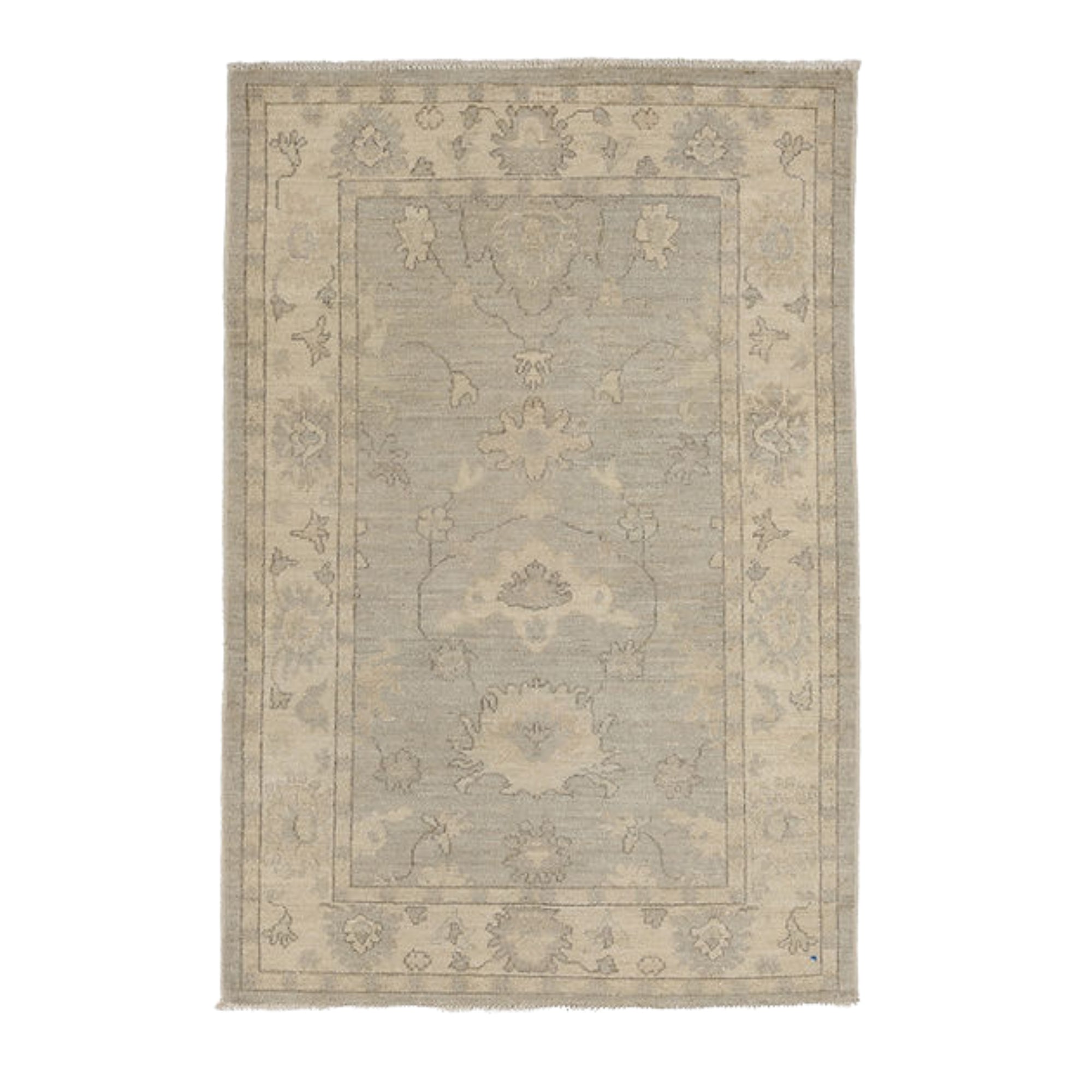 3.4 x 4.10 ft Hand Knotted Oushak Rug