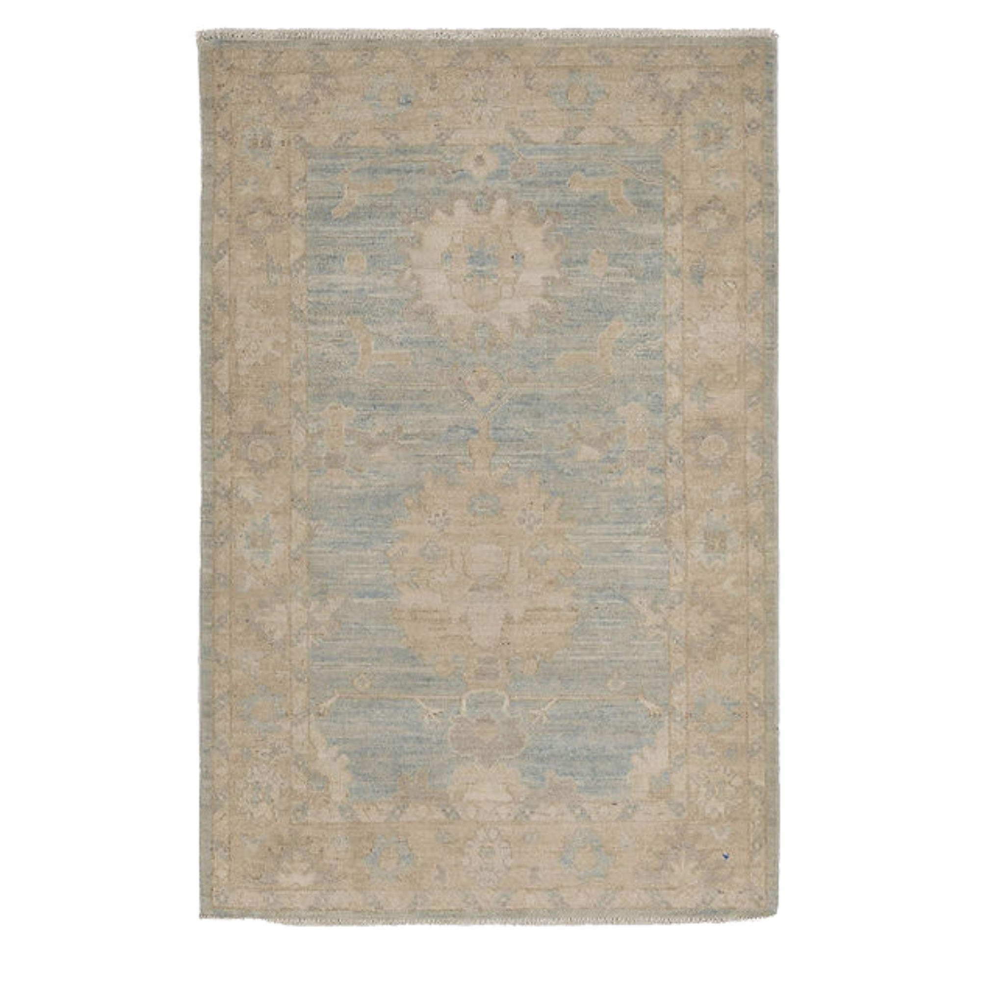 3.3 x 5 ft Hand Knotted Oushak Rug