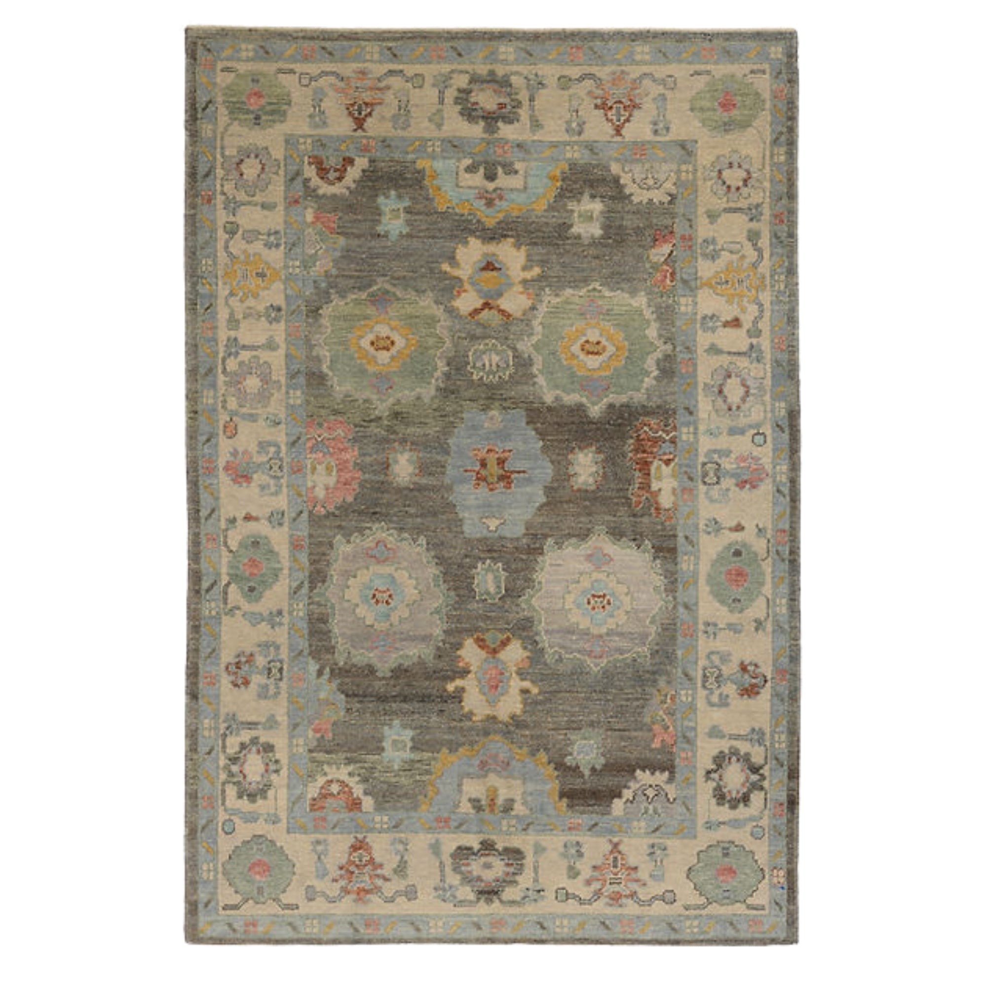 6.4 x 9.6 ft Hand Knotted Oushak Rug