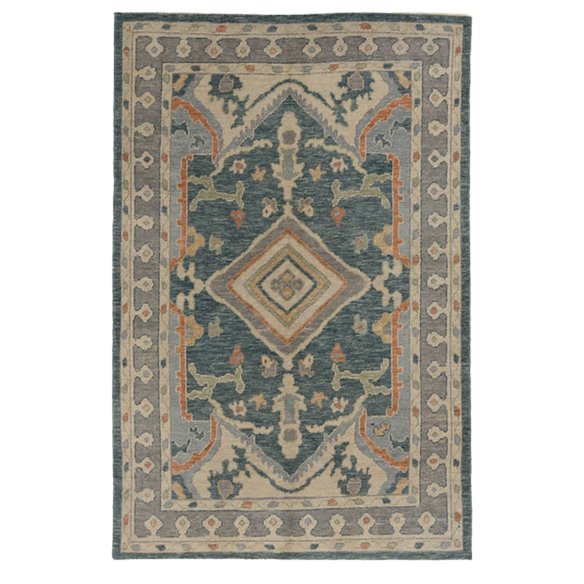 6.1 x 9.2 ft Hand Knotted Oushak Rug