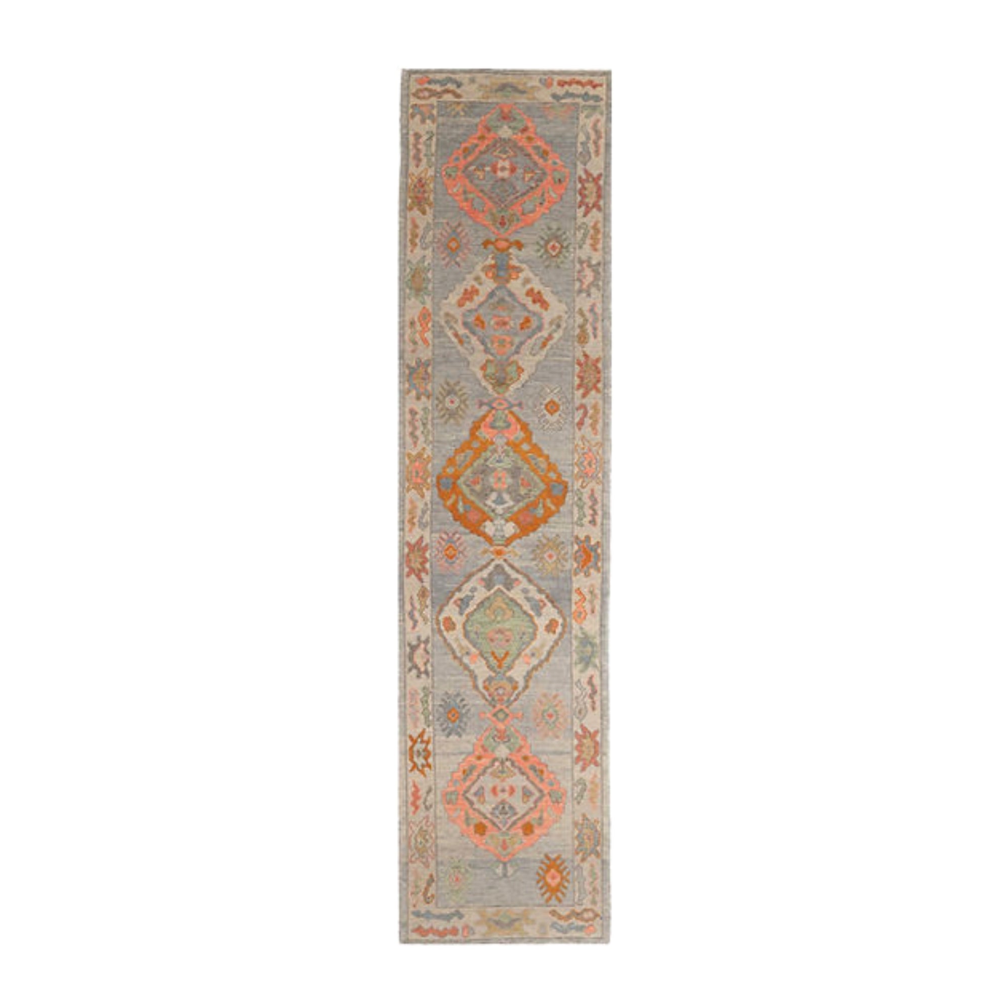 3 x 12.11 ft Hand Knotted Oushak Runner