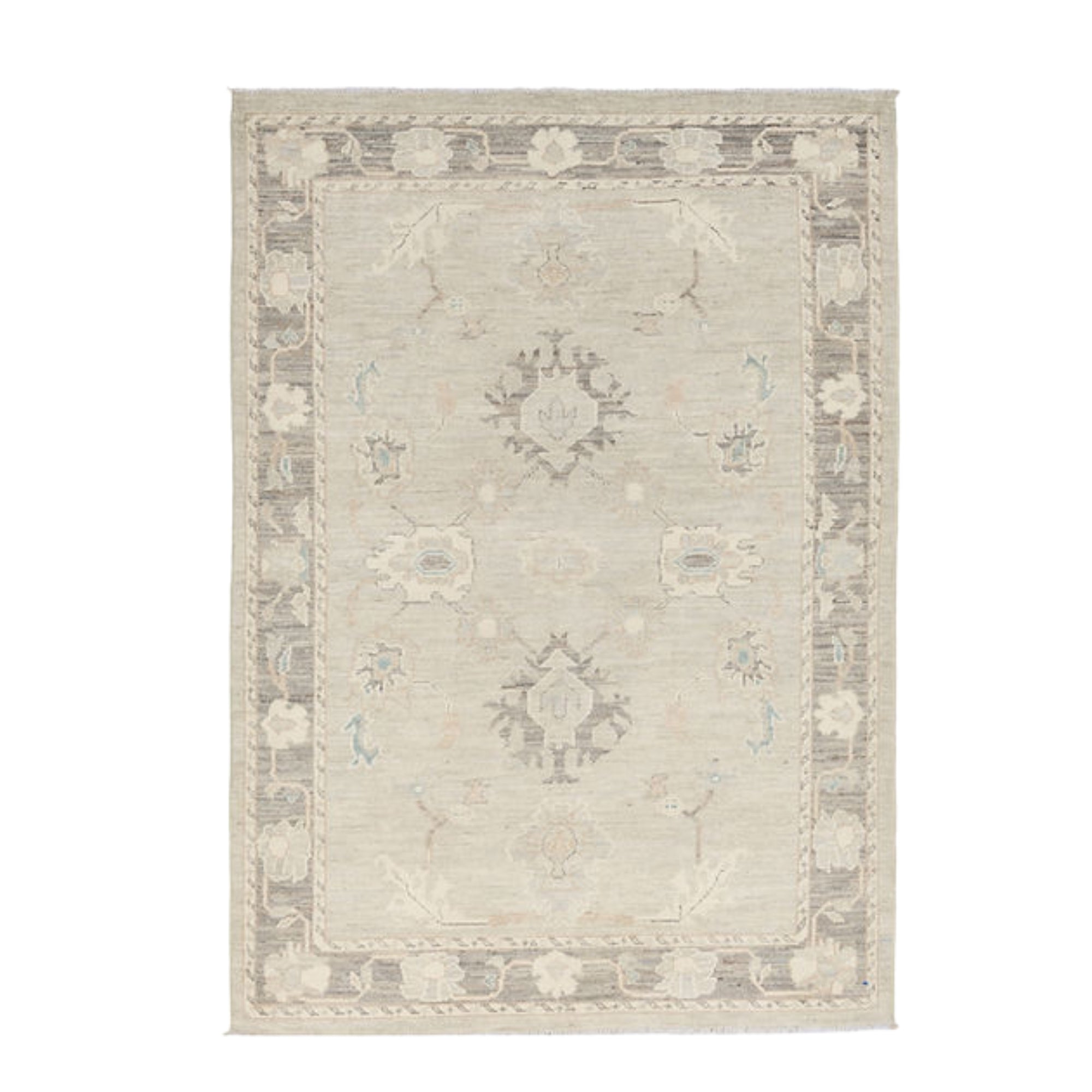 4.2 x 6 ft Hand Knotted Oushak Rug