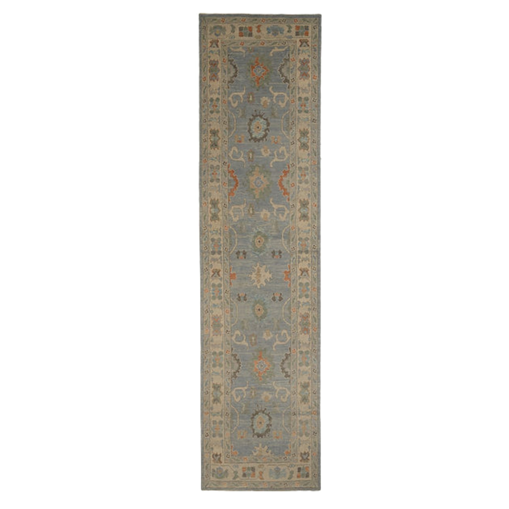 2.8 x 9.7 ft Hand Knotted Oushak Runner