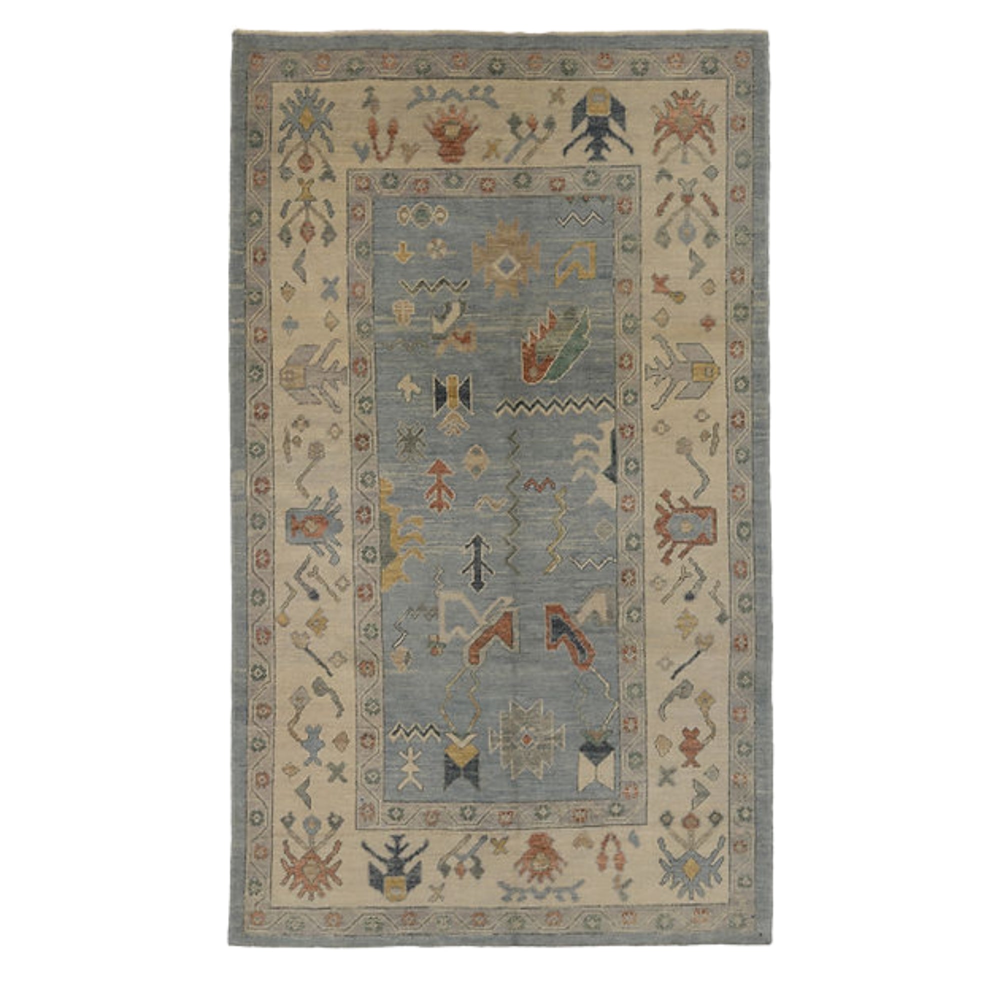 5.11 x 10 ft Hand Knotted Oushak Rug