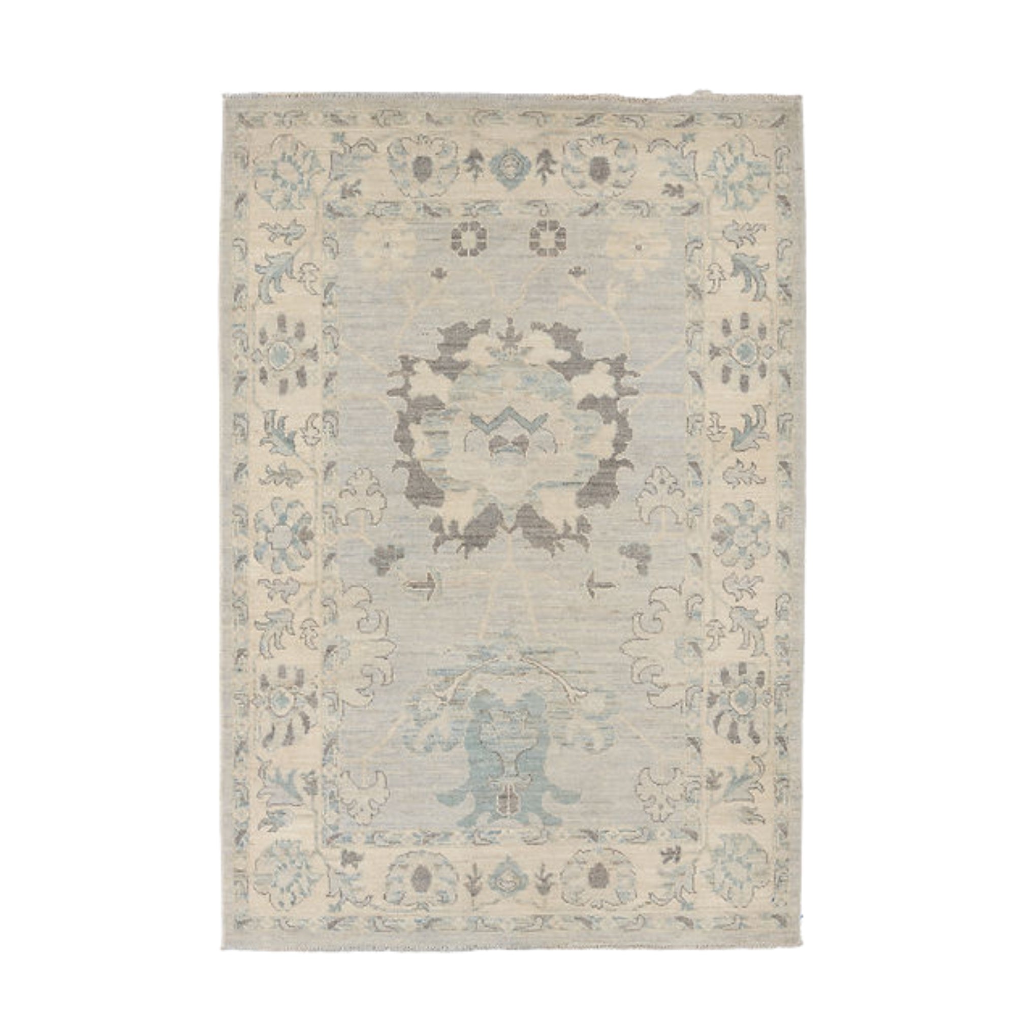 3.11 x 5.10 ft Hand Knotted Oushak Rug