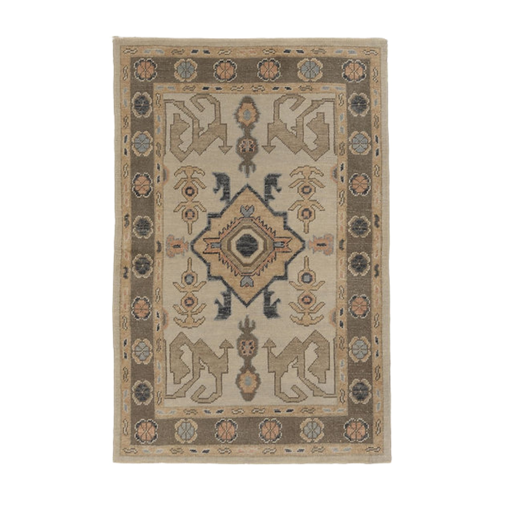 4 x 6 ft Hand Knotted Oushak Rug