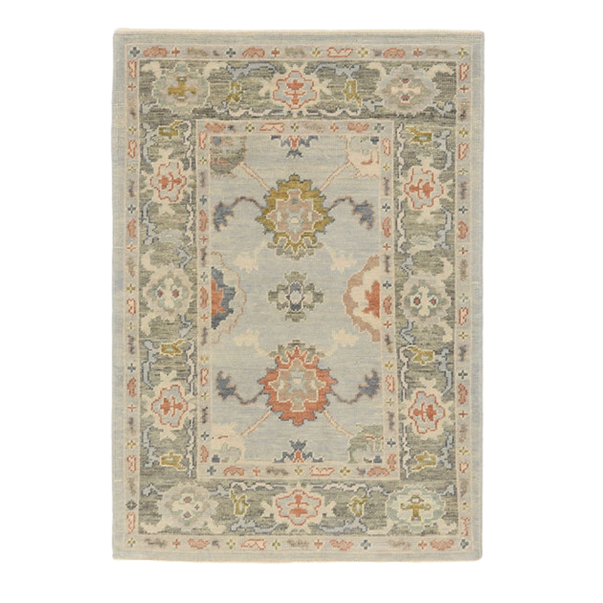 4 x 5.8 ft Hand Knotted Oushak Rug