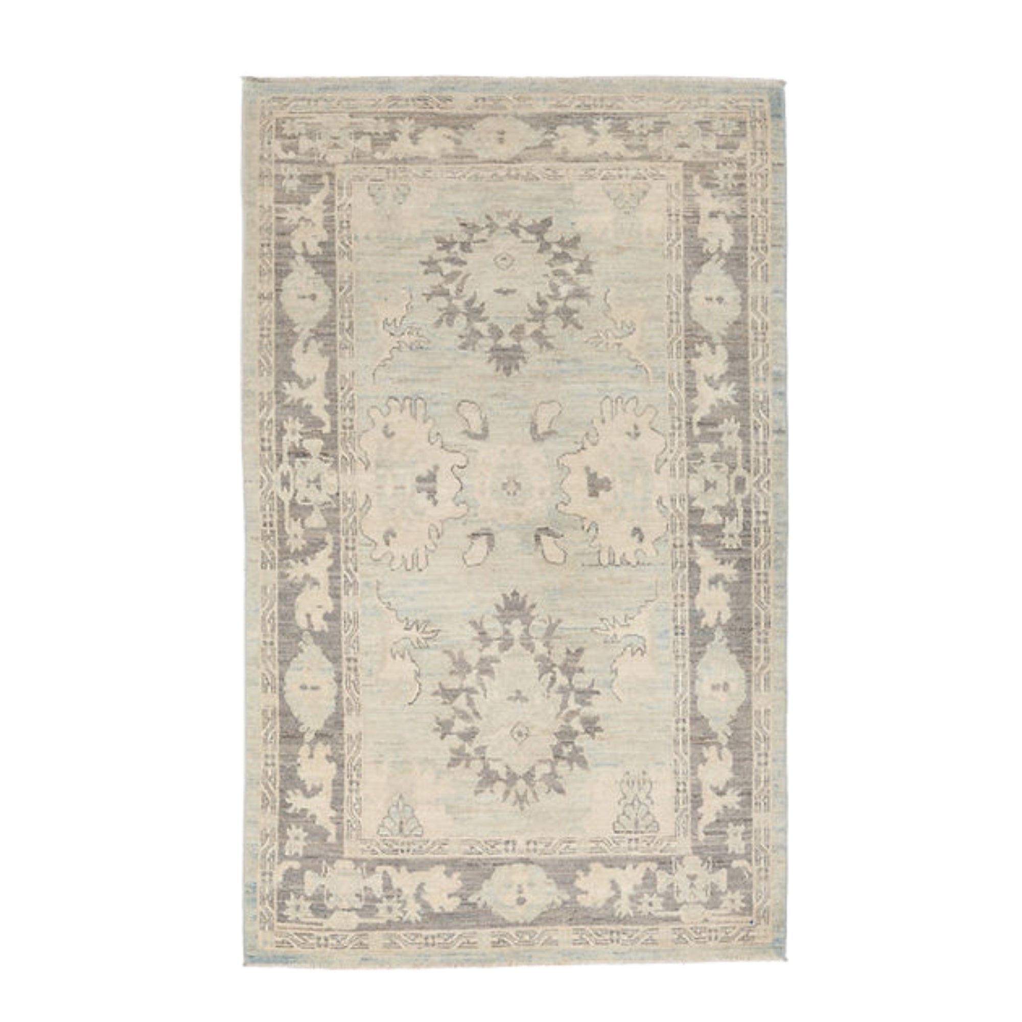 3.11 x 6.4 ft Hand Knotted Oushak Rug