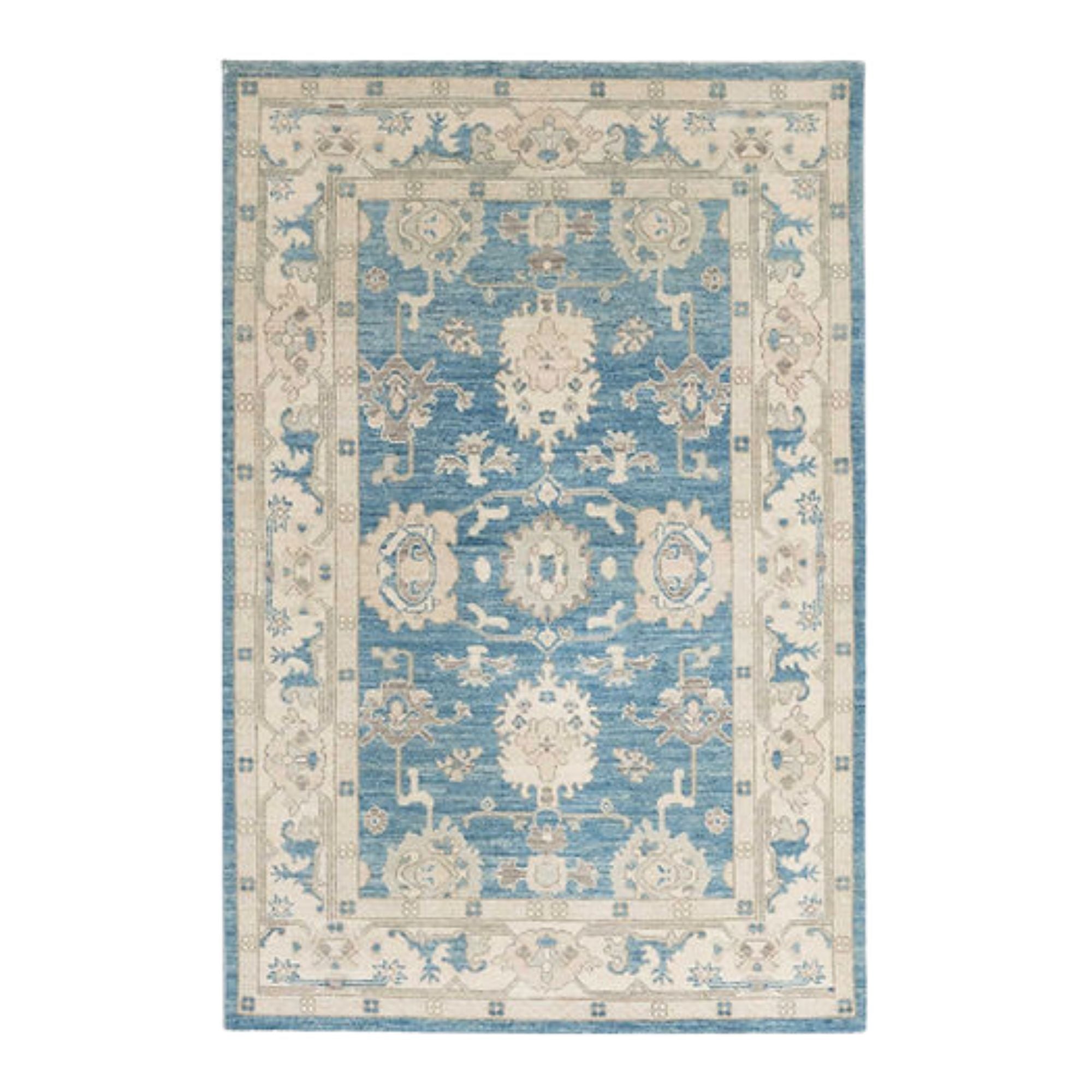 3.10 x 5.10 ft Hand Knotted Oushak Rug