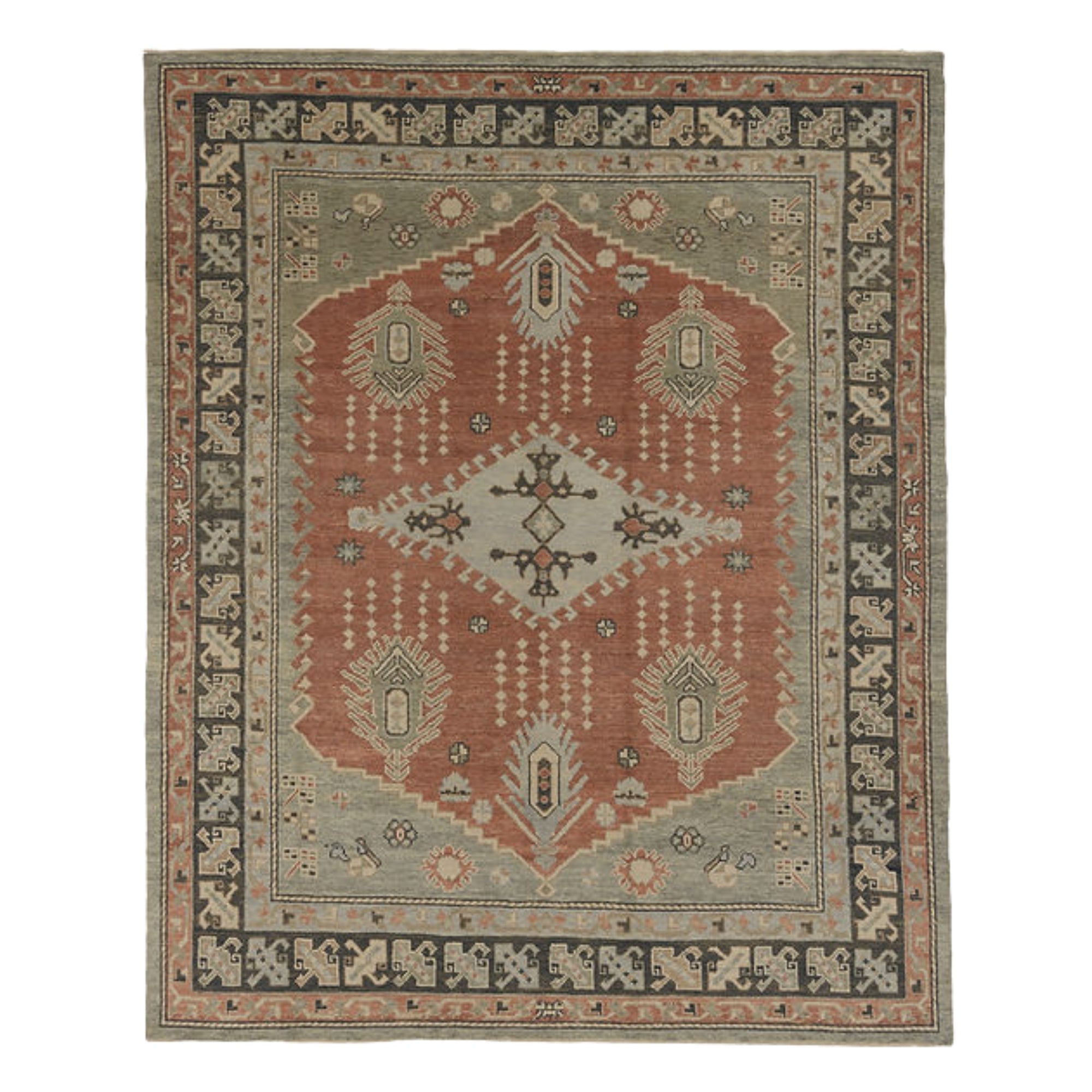 8.1 x 10 ft Hand Knotted Oushak Rug