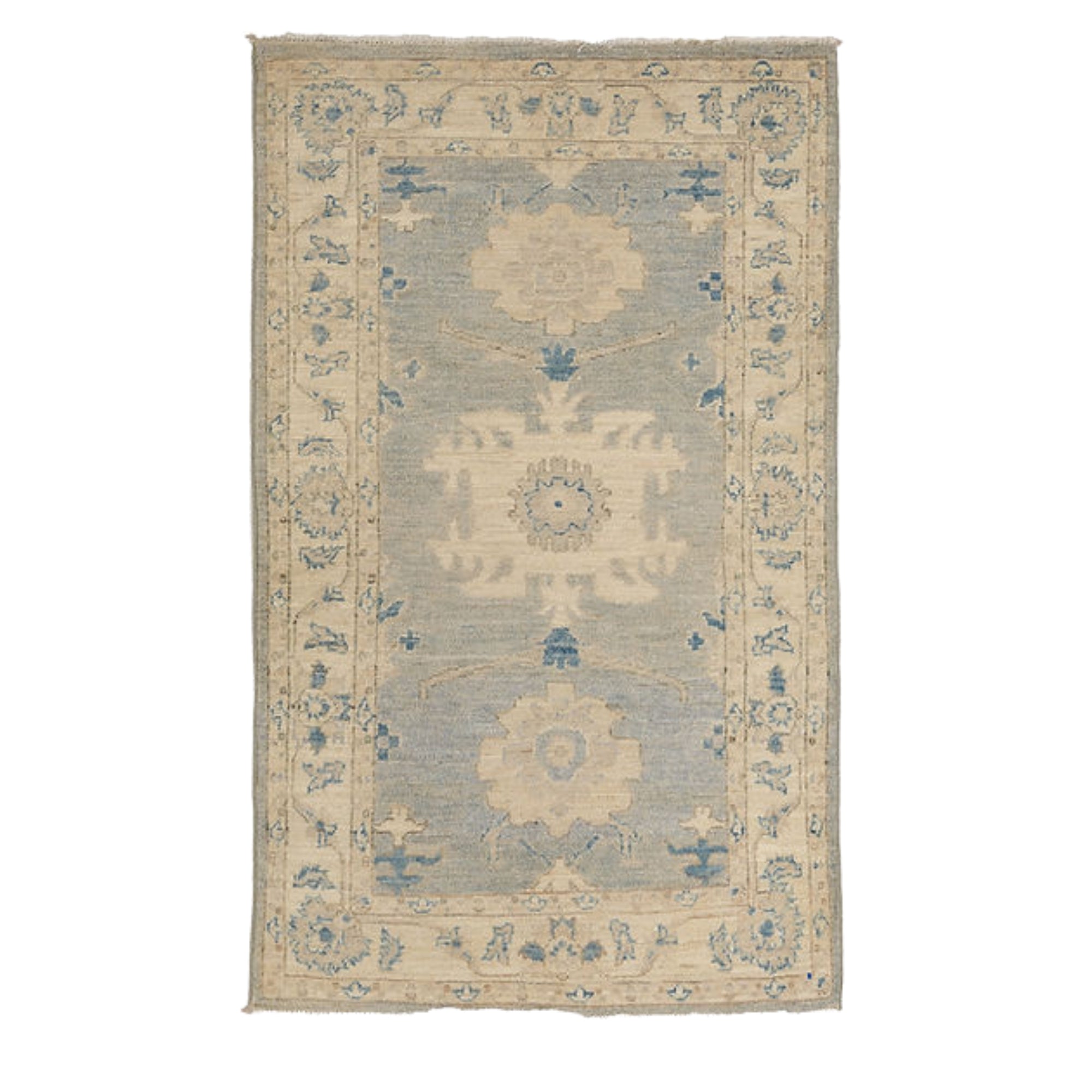 3 x 5.1 ft Hand Knotted Oushak Rug