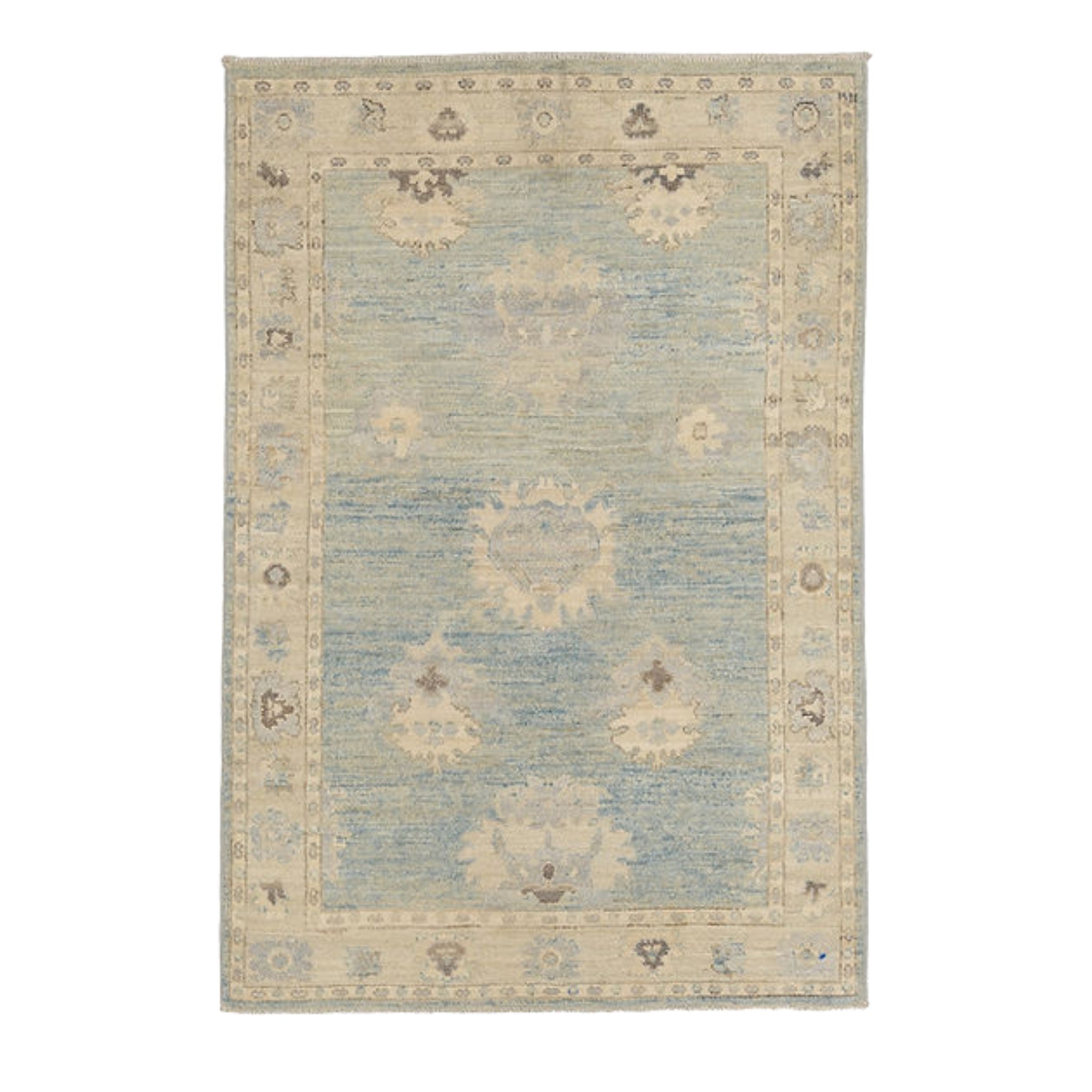 3.2 x 4.10 ft Hand Knotted Oushak Rug