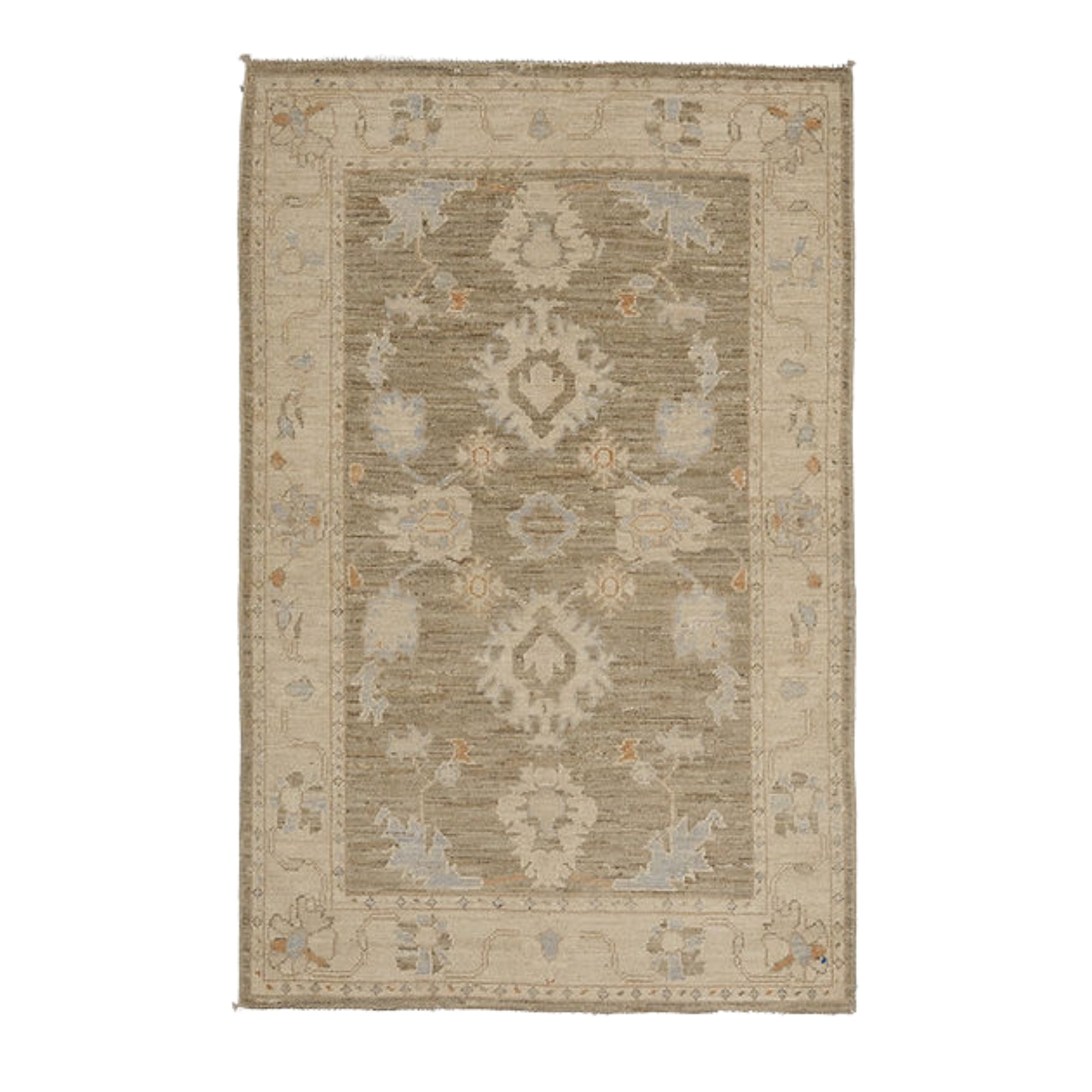 3.2 x 5 ft Hand Knotted Oushak Rug