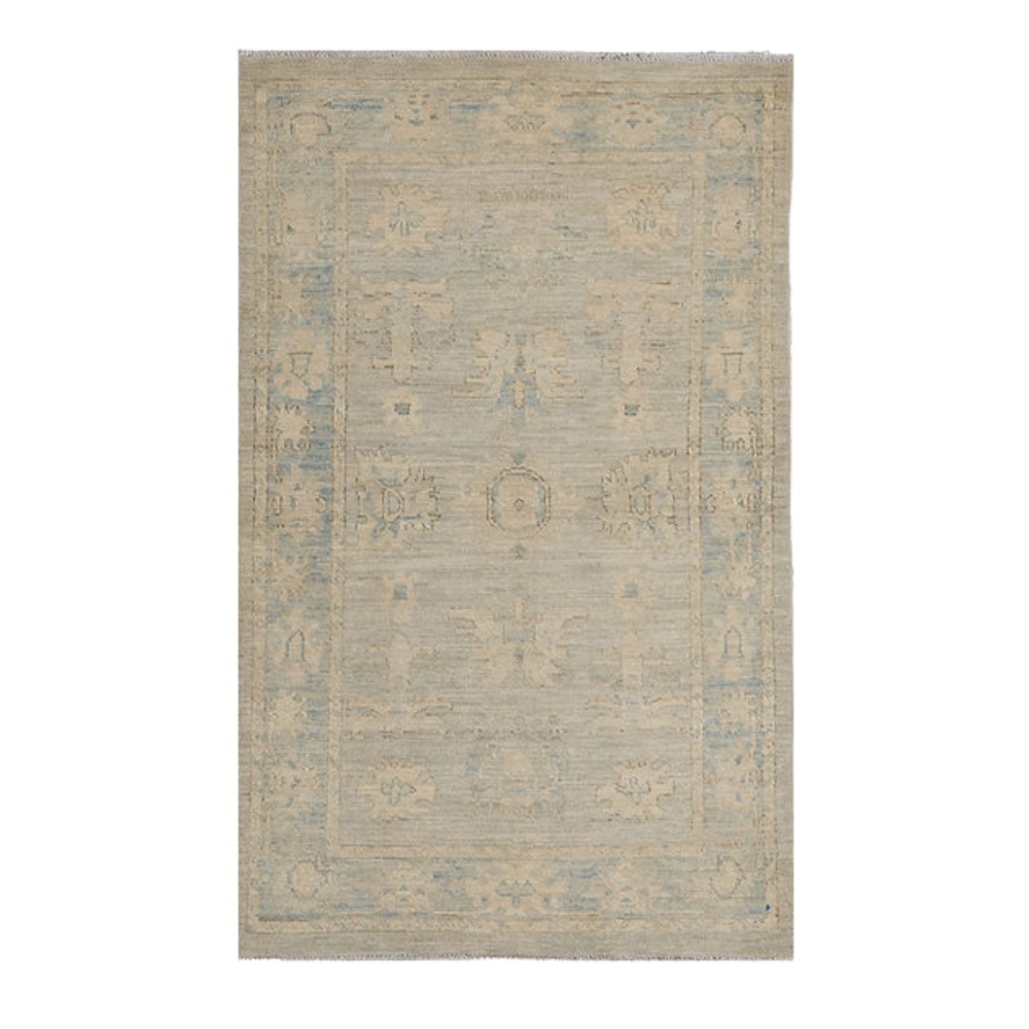 3.1 x 4.11 ft Hand Knotted Oushak Rug