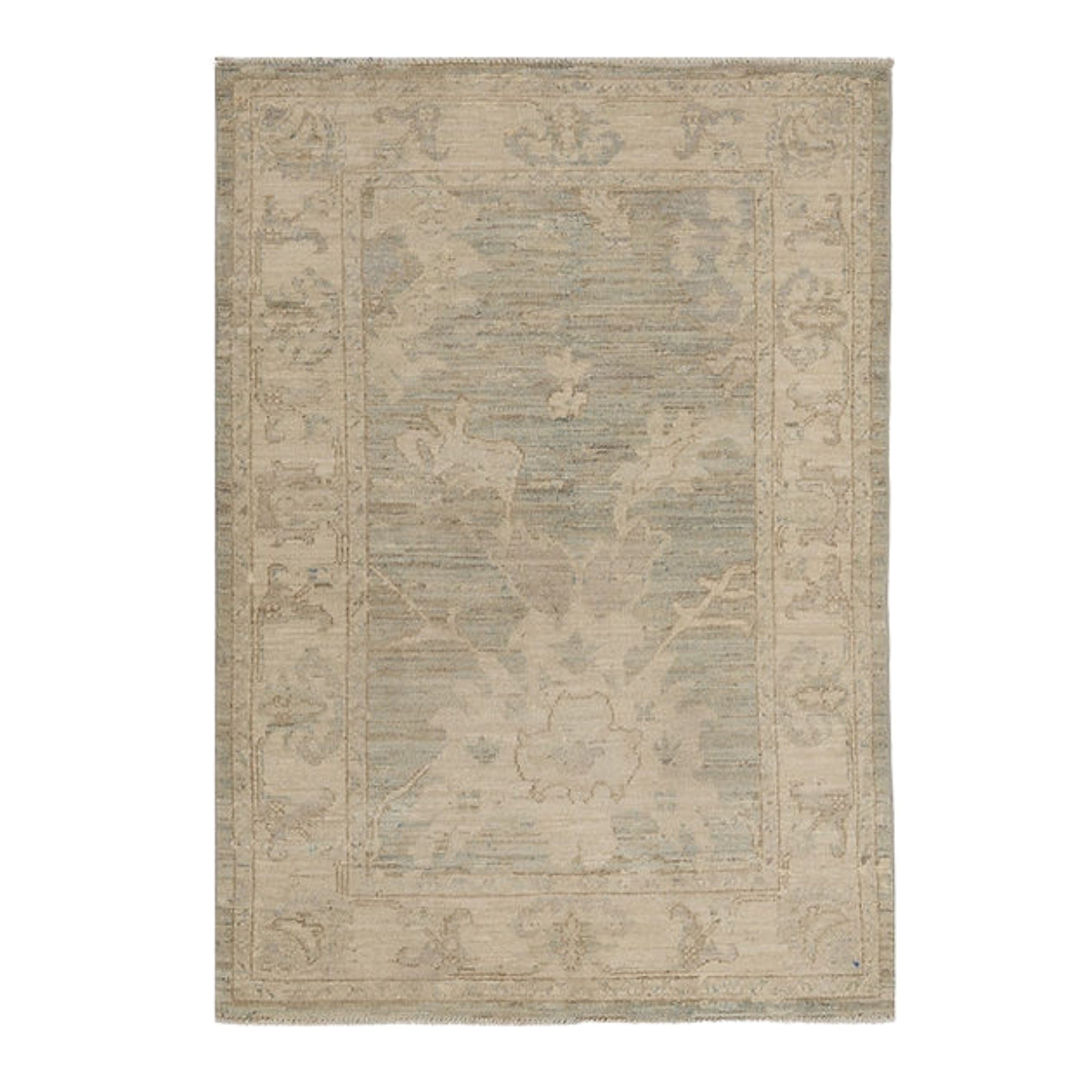 3.5 x 4.10 ft Hand Knotted Oushak Rug