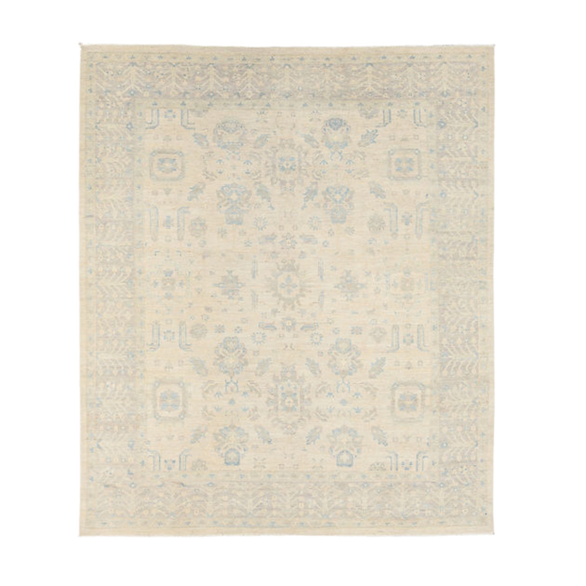 7.11 x 9.5 ft Hand Knotted Oushak Rug