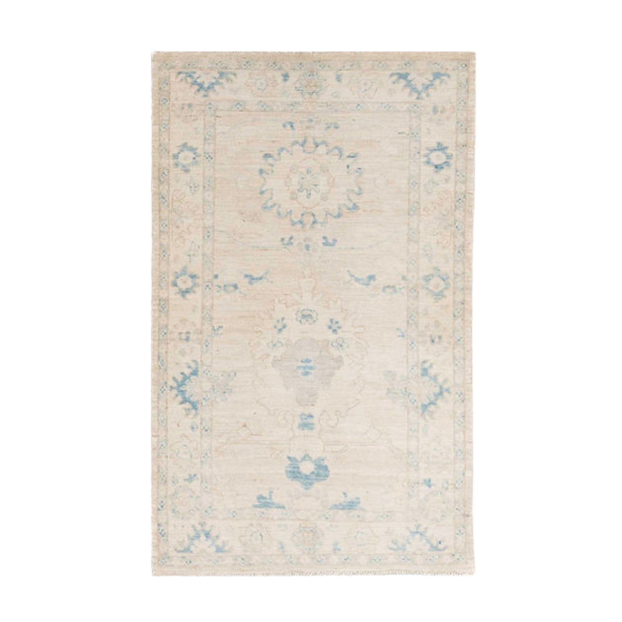 2.10 x 4.9 ft Hand Knotted Oushak Rug