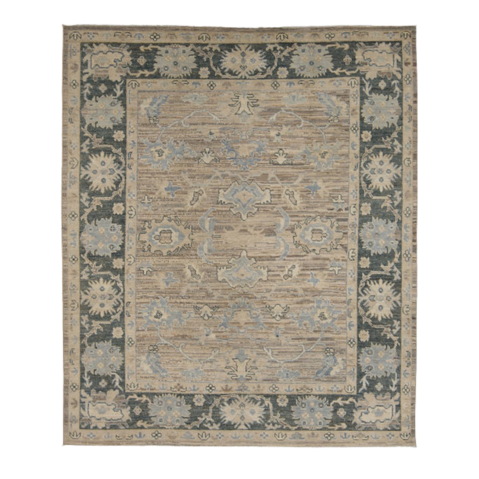 8.5 x 9.11 ft Hand Knotted Oushak Rug