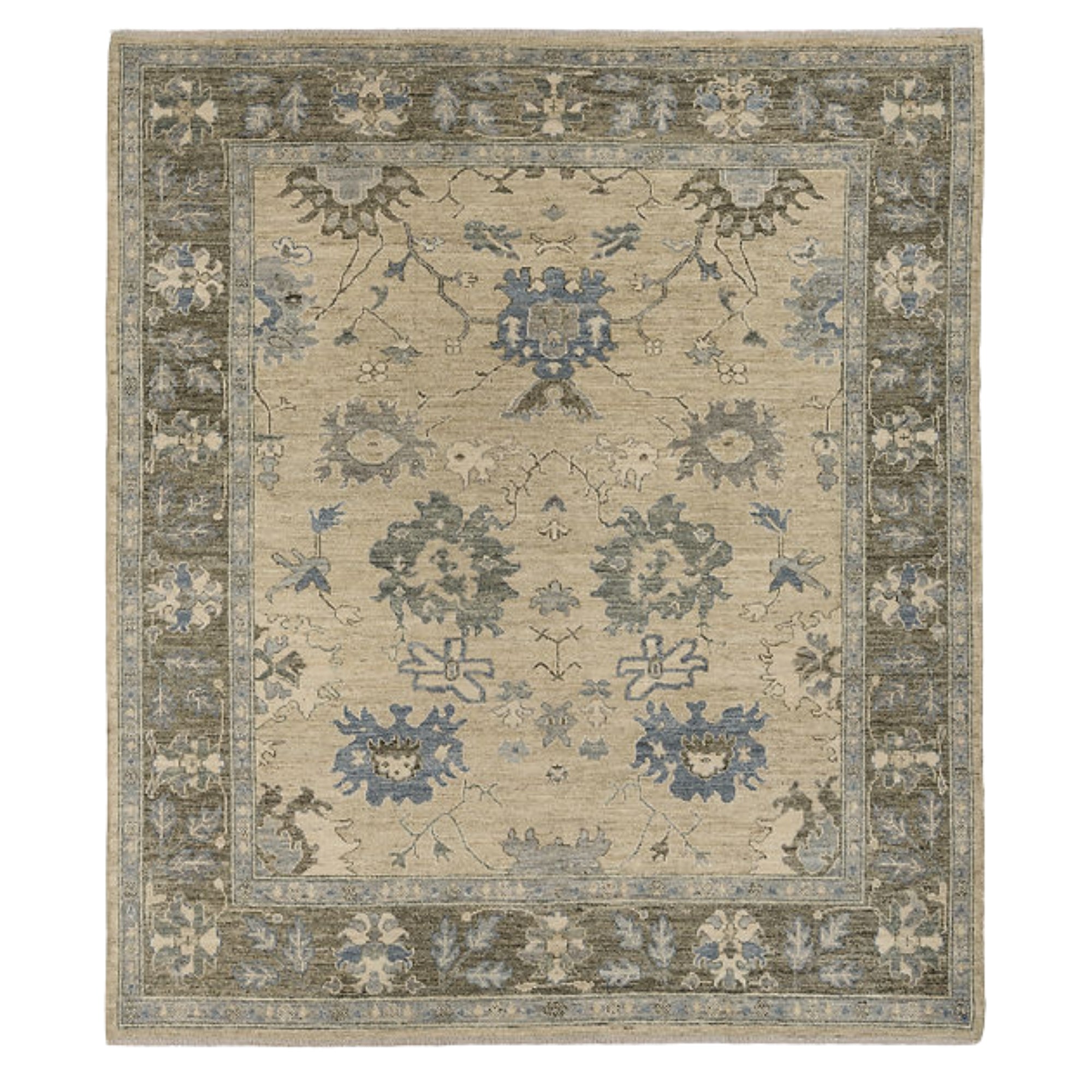 8.6 x 9.11 ft Hand Knotted Oushak Rug