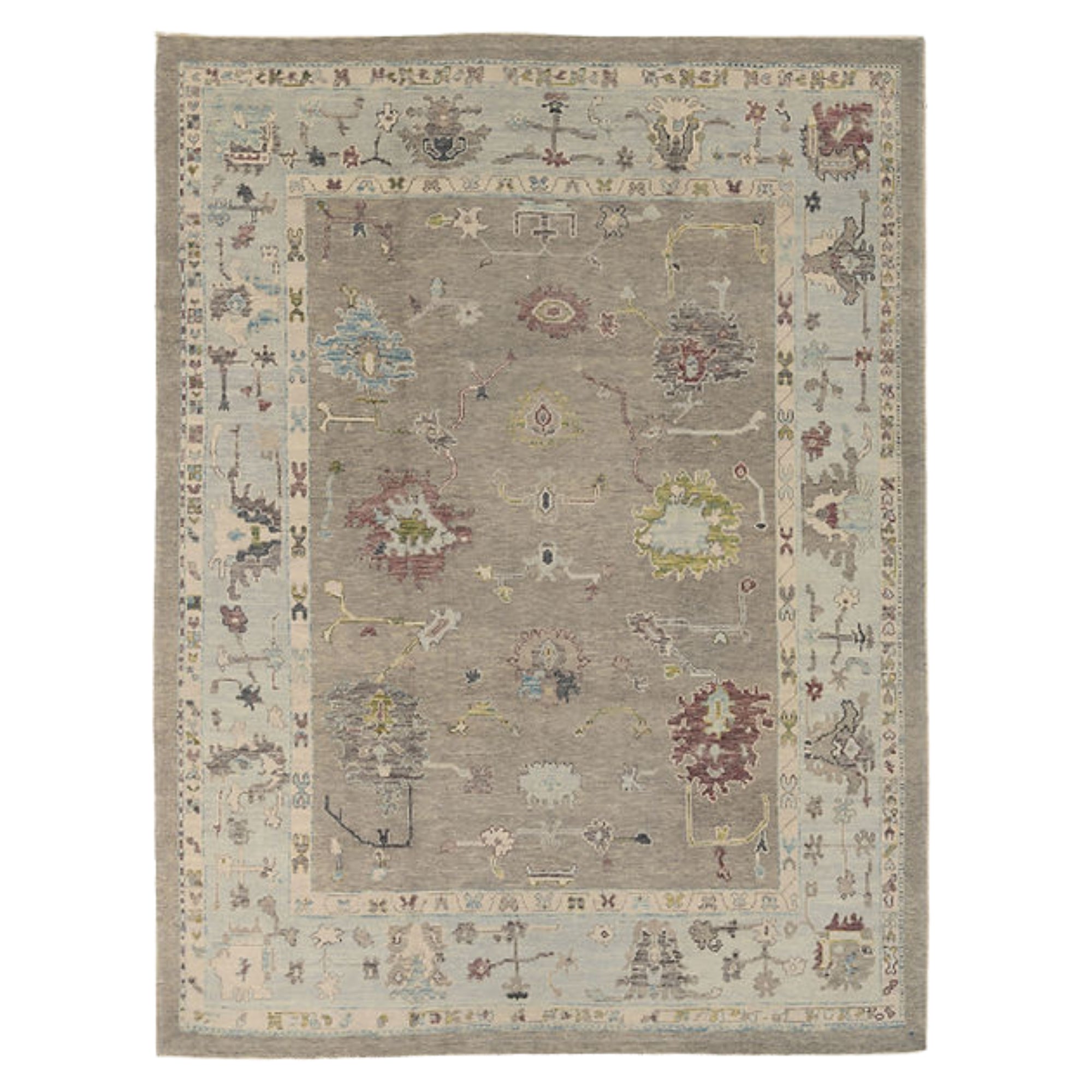 8.9 x 11.7 ft Hand Knotted Oushak Rug