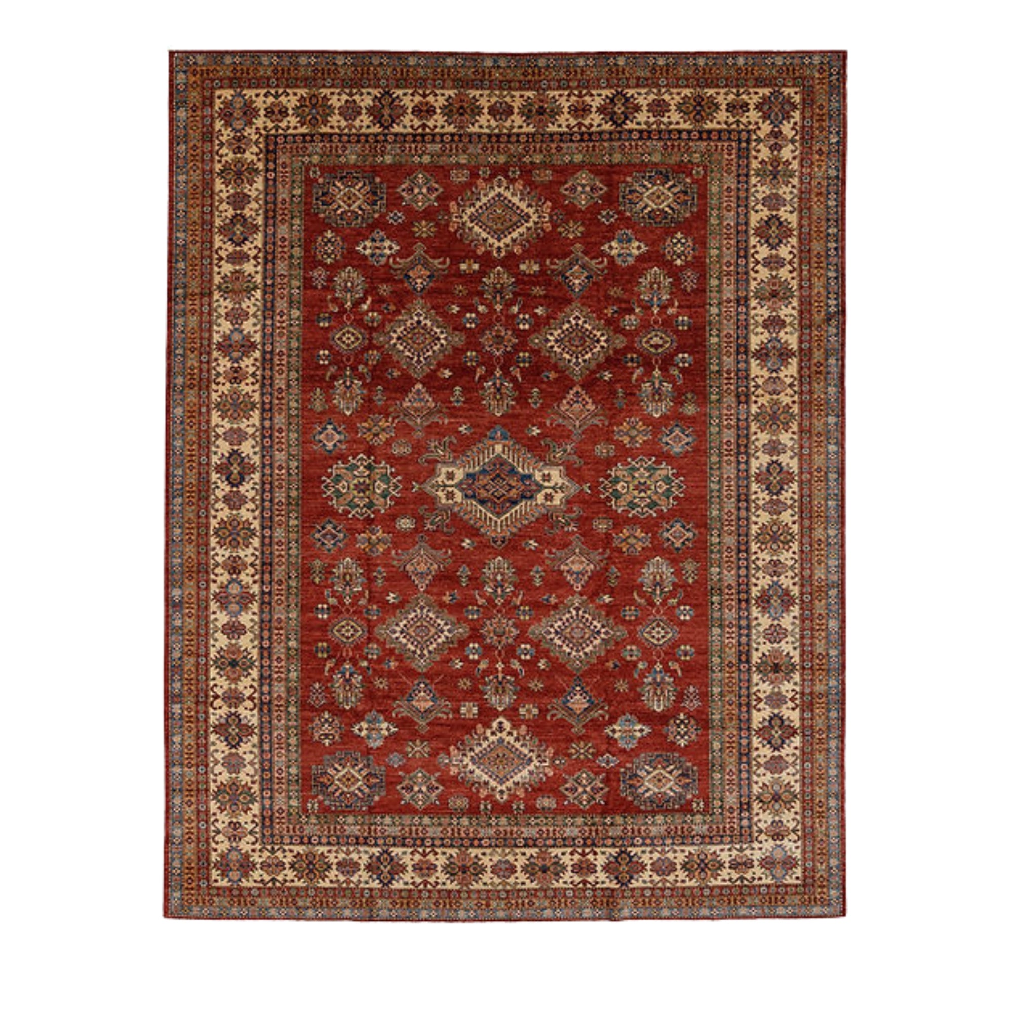 9.4 x 11.10 ft Hand Knotted Kazak Rug