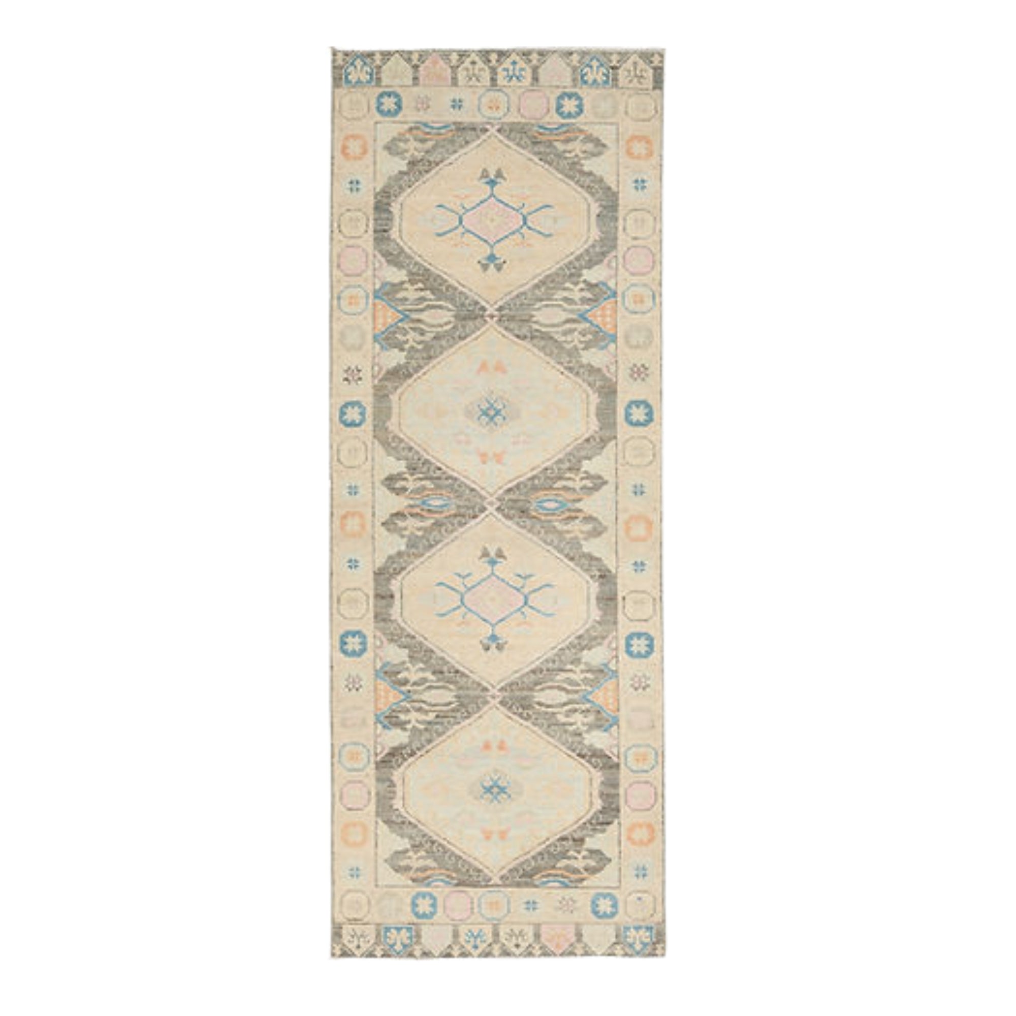 3.2 x 8.10 ft Hand Knotted Oushak Runner