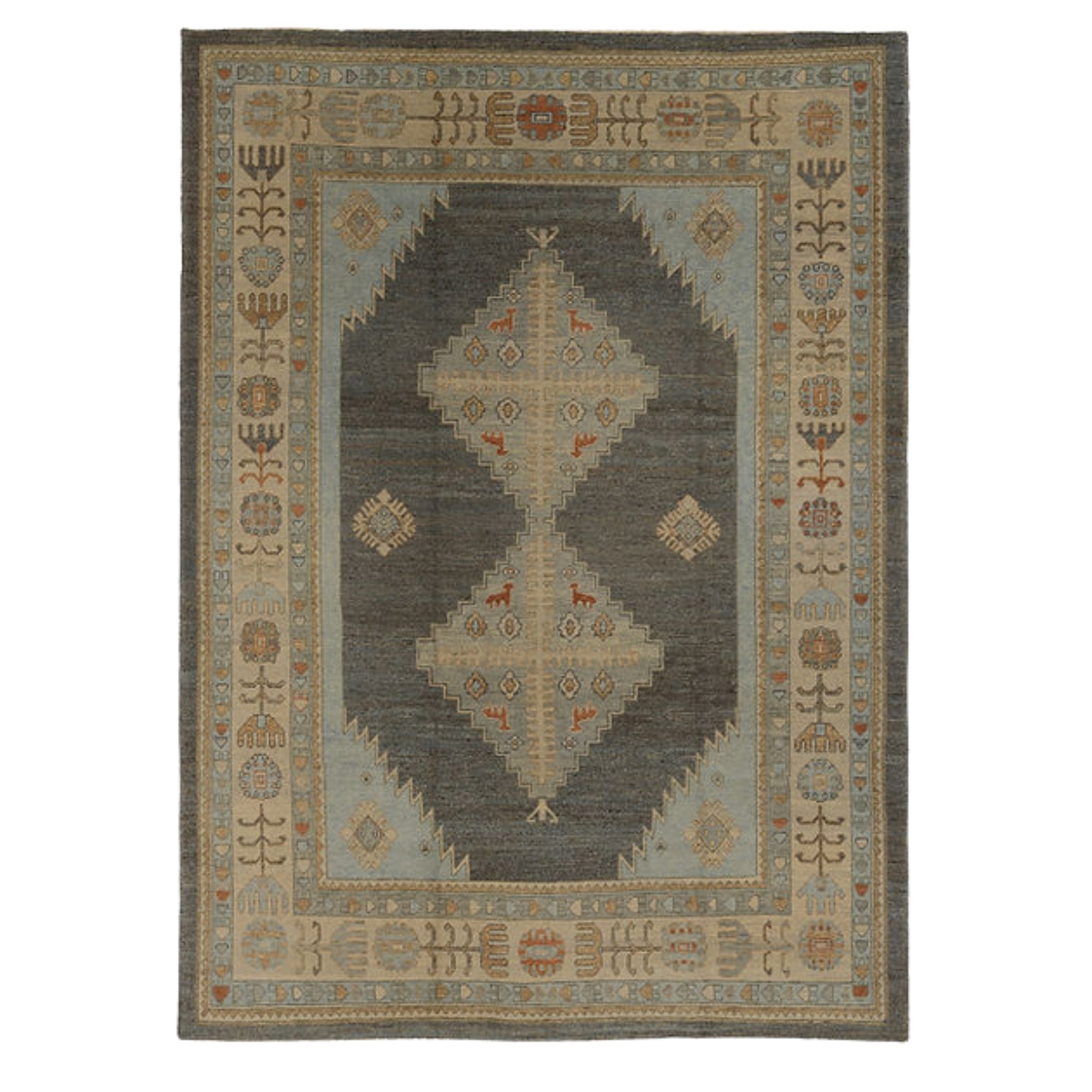 9 x 12.5 ft Hand Knotted Oushak Rug