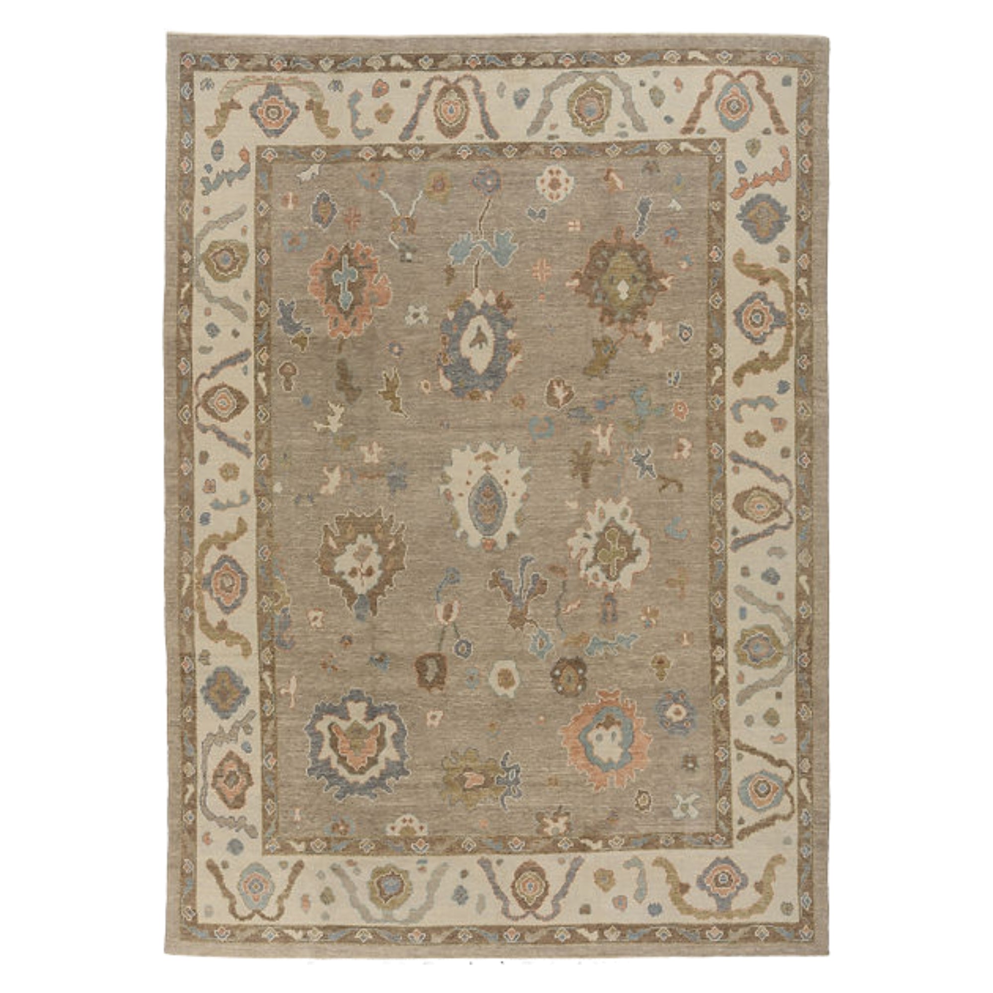 8.10 x 12.9 ft Hand Knotted Oushak Rug