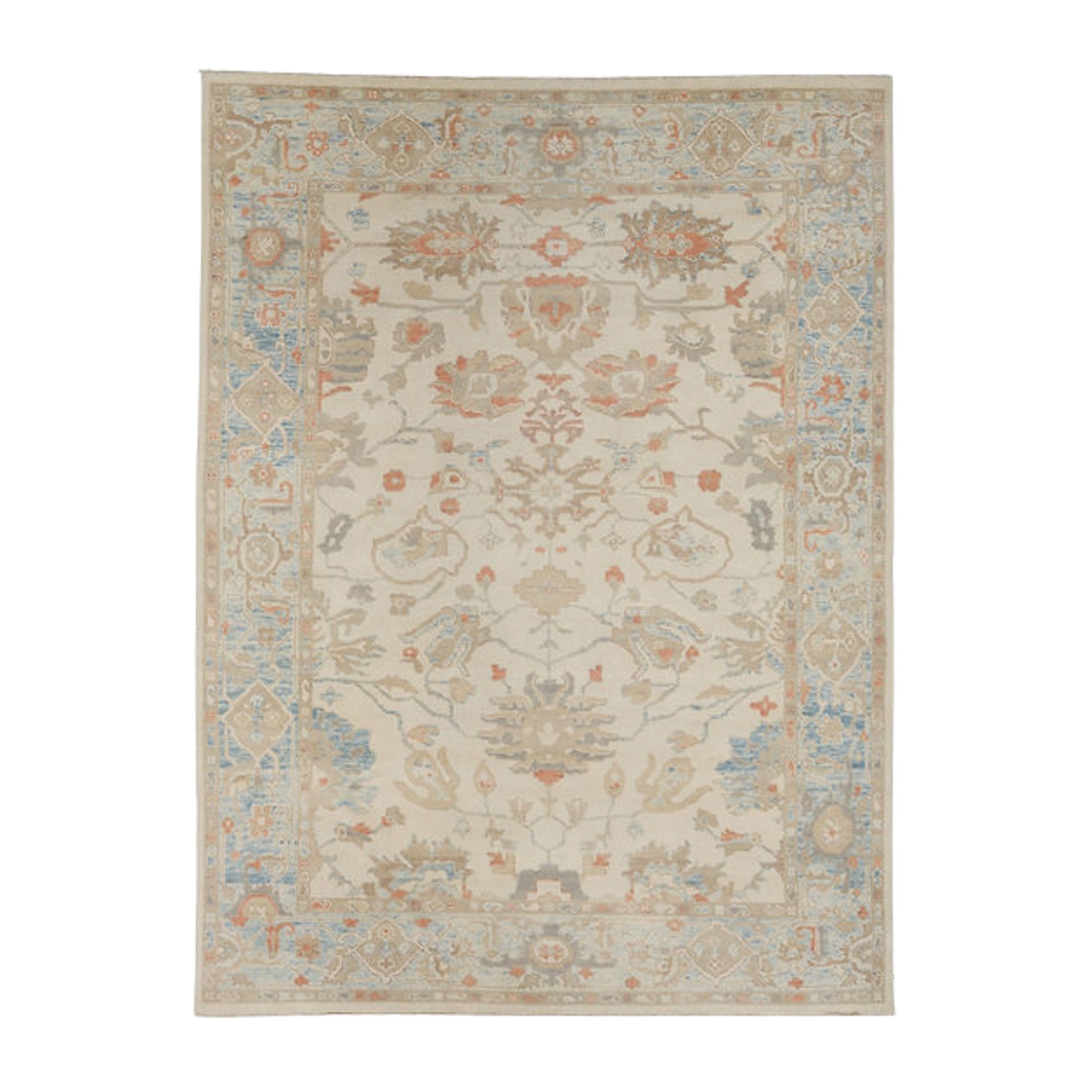 8.11 x 12.1 ft Hand Knotted Oushak Rug