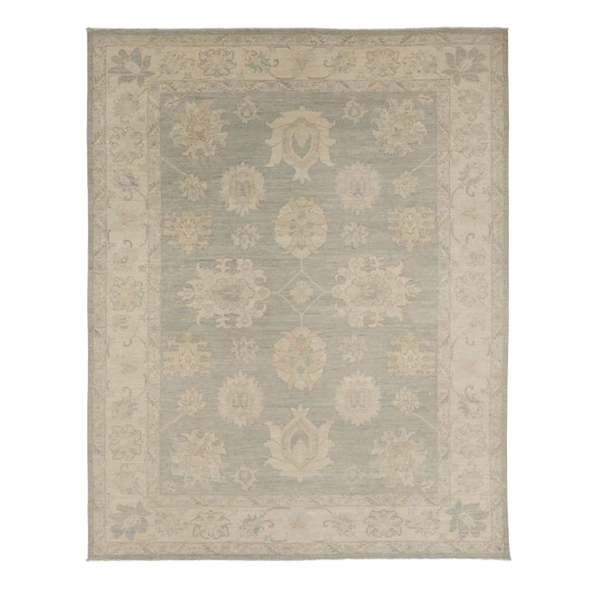 9 x 11.8 ft Hand Knotted Oushak Rug