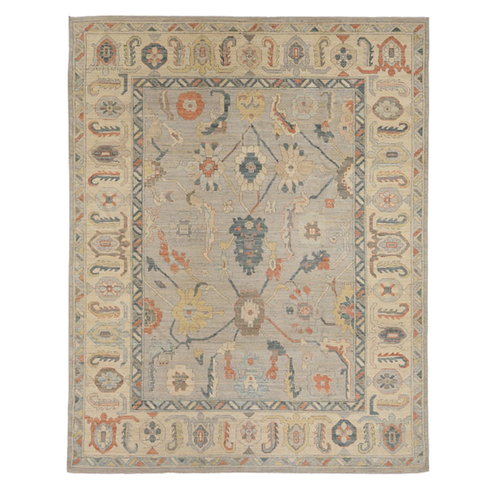 9.2 x 11.10 ft Hand Knotted Sultanabad Rug