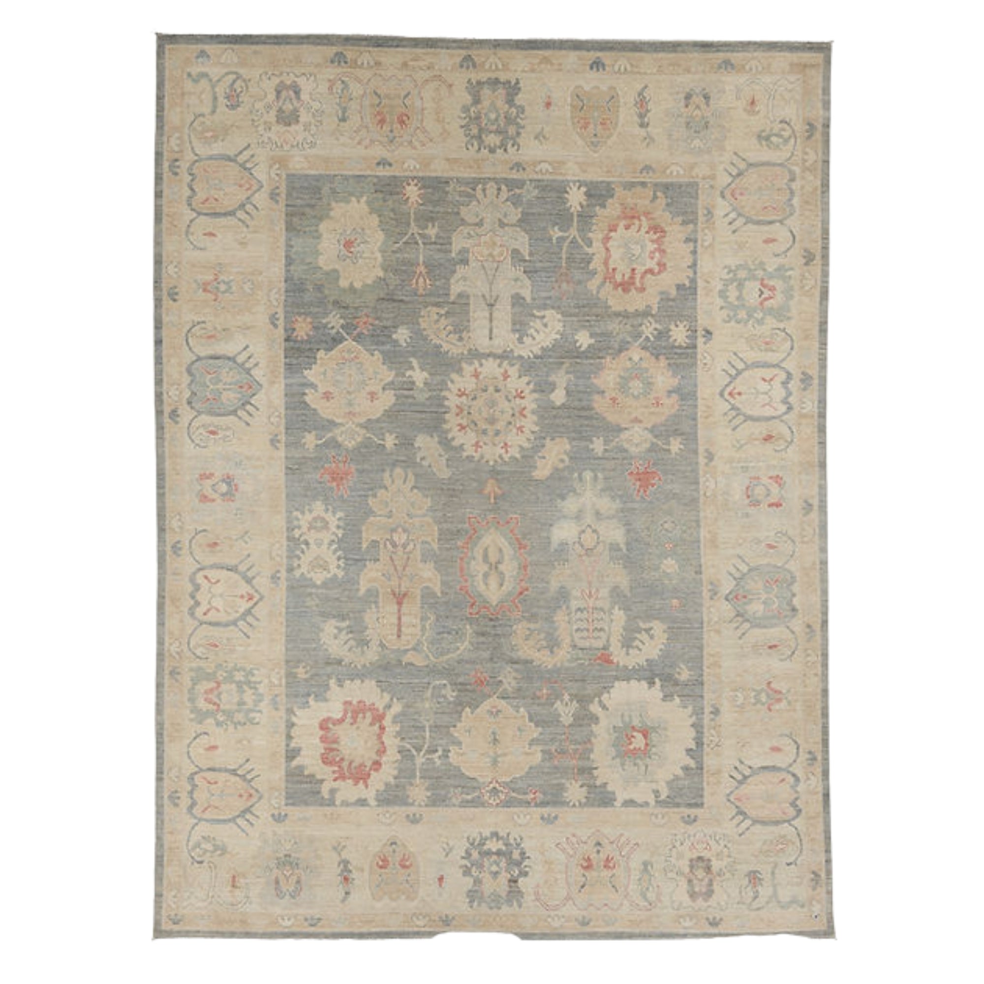 8.7 x 11.9 ft Hand Knotted Oushak Rug