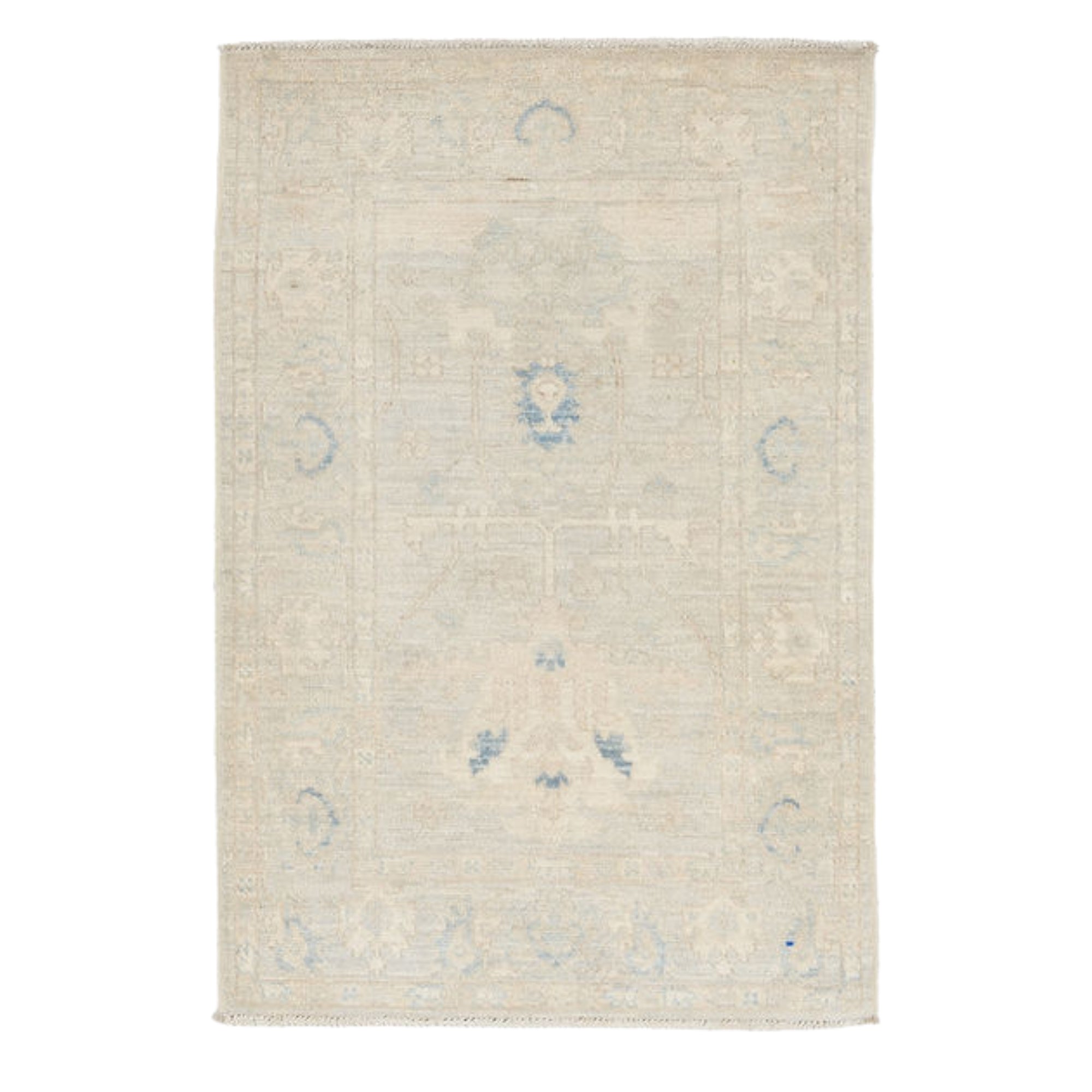 2.9 x 4.2 ft Hand Knotted Oushak Rug
