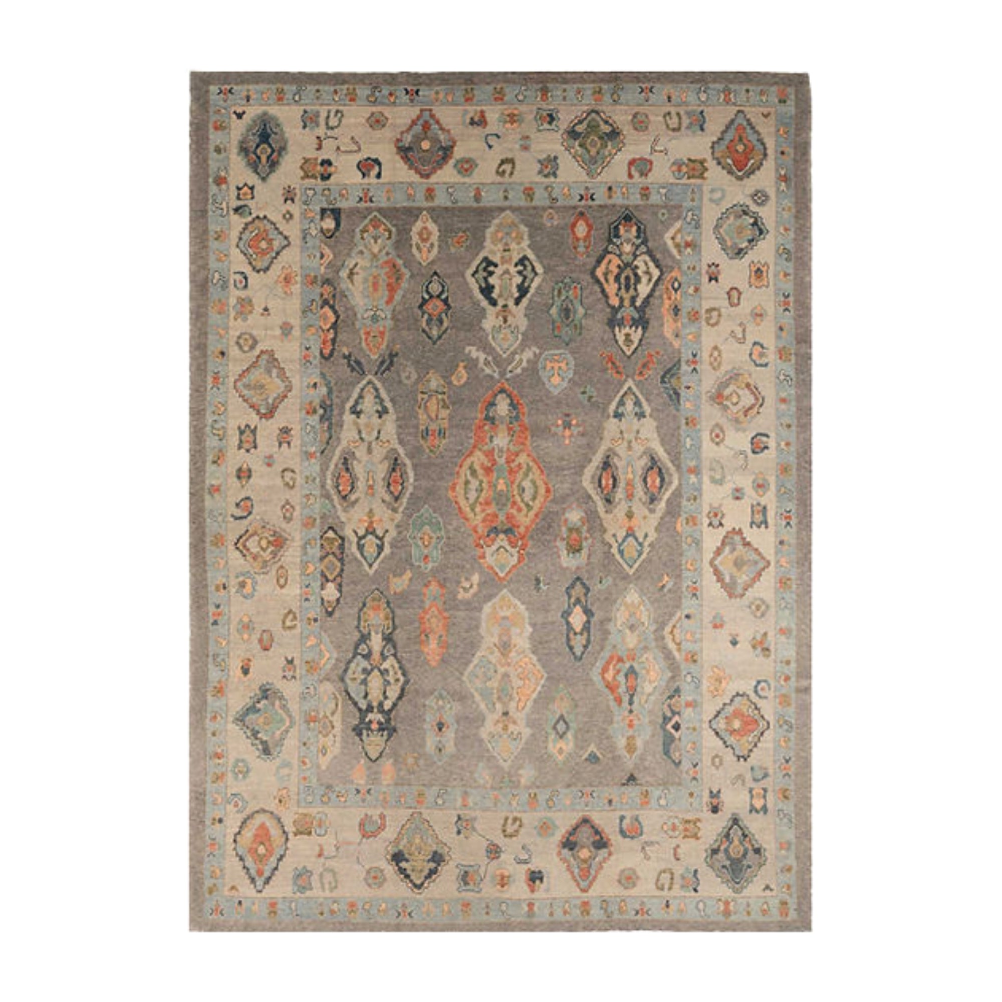 9.11 x 13.10 ft Hand Knotted Oushak Rug