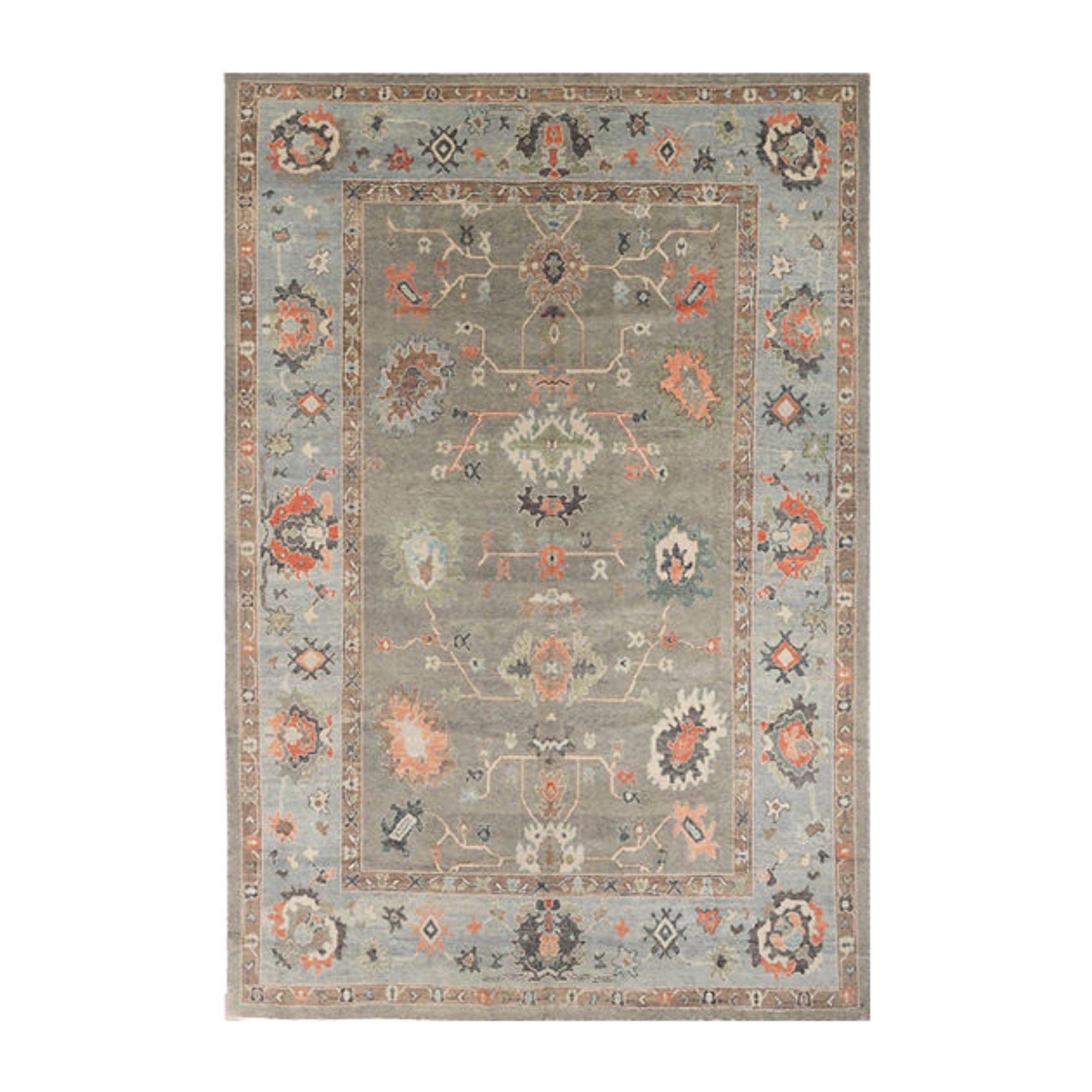 10.6 x 15.5 ft Hand Knotted Oushak Rug