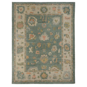 10.9 x 14 ft Hand Knotted Oushak Rug